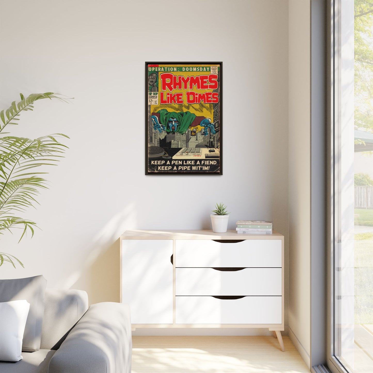 MF DOOM - Rhymes Like Dimes - Gallery Canvas Wraps, Vertical Frame