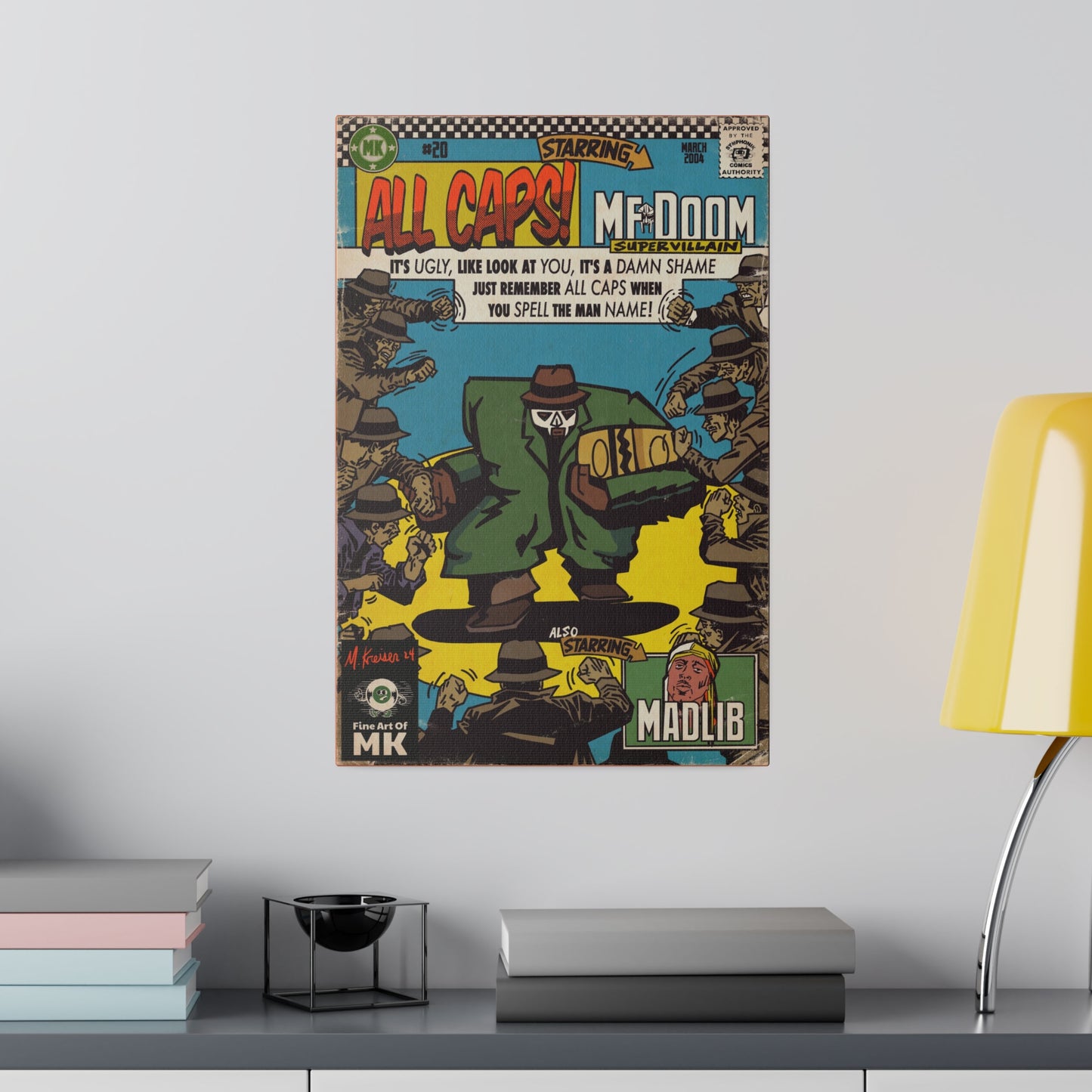 MF DOOM - All Caps - Matte Canvas, Stretched, 0.75"