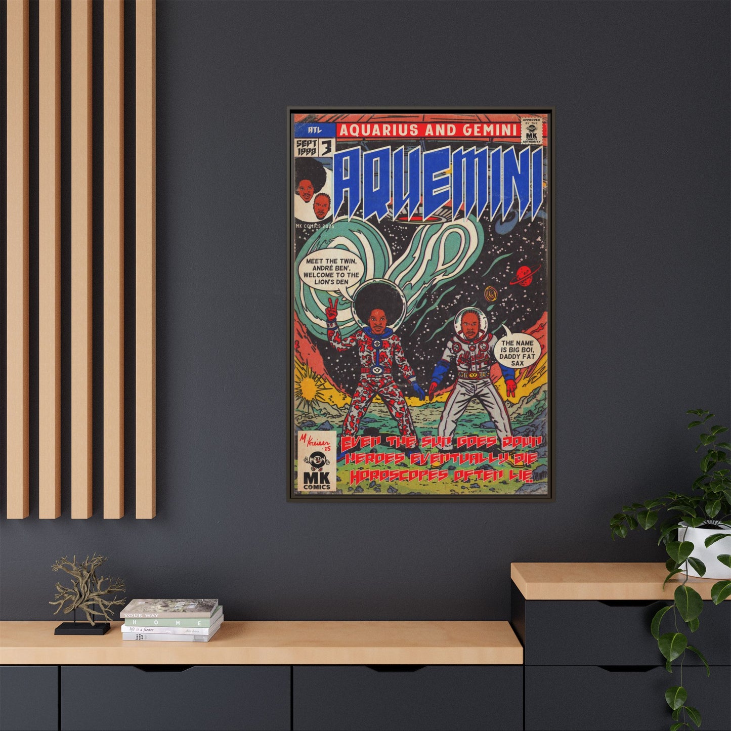 Aquemini - Comic Book Art - Matte Canvas, Framed (Multi-color)