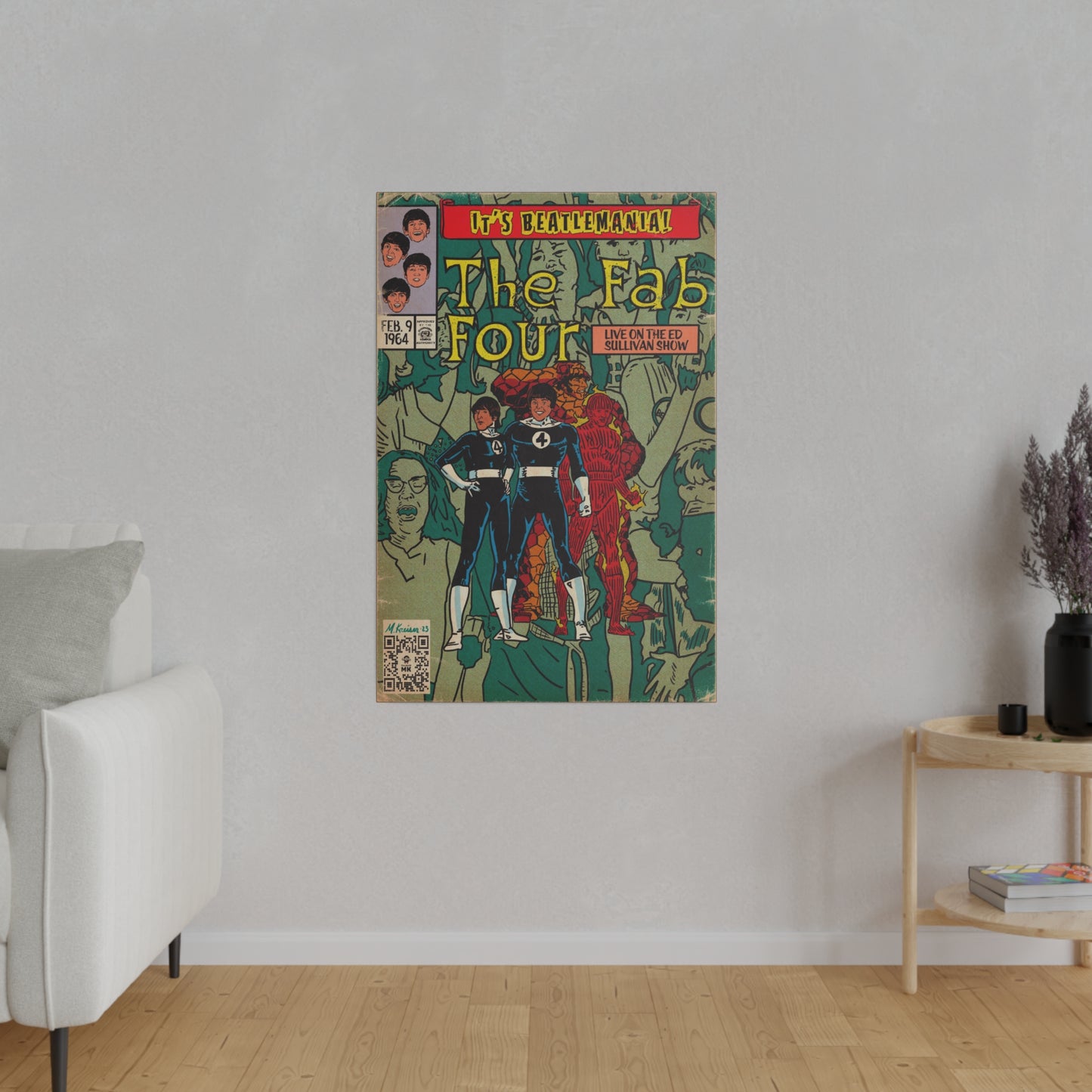 The Beatles - Beatlemania - Matte Canvas, Stretched, 0.75"
