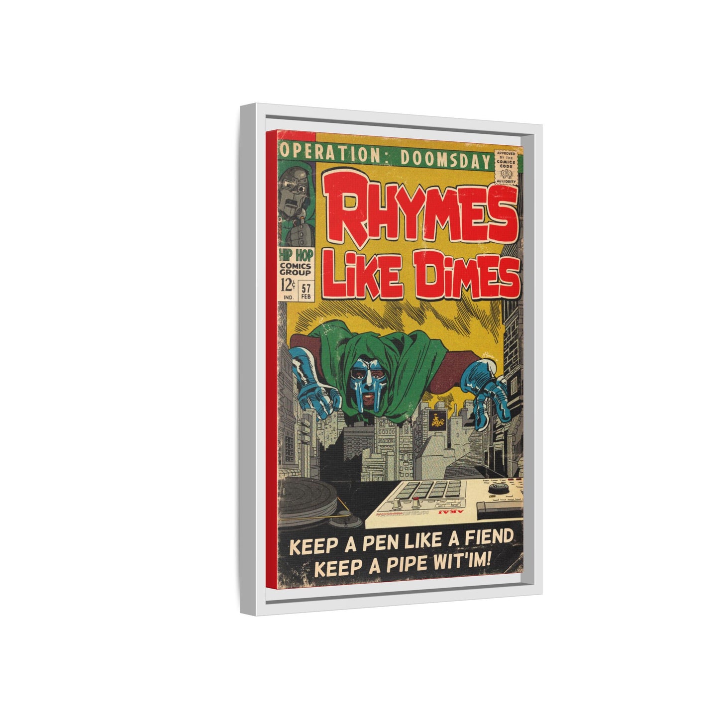 MF DOOM - Rhymes Like Dimes - Gallery Canvas Wraps, Vertical Frame