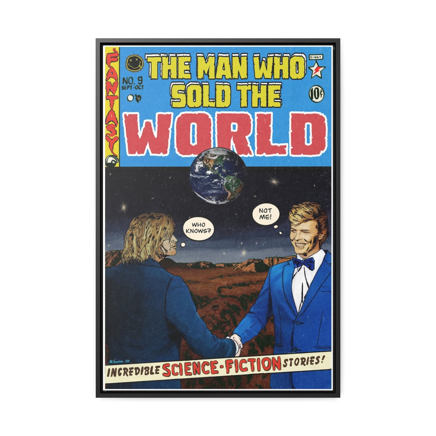 Bowie & Cobain - The Man Who Sold the World - Gallery Canvas Wraps, Vertical Frame