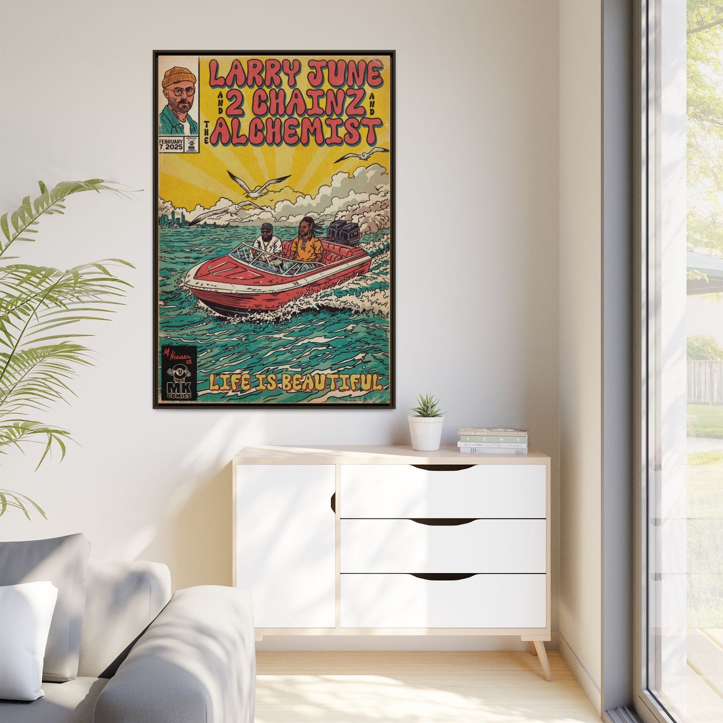 Life is Beautiful - Matte Canvas, Framed (Multi-color)
