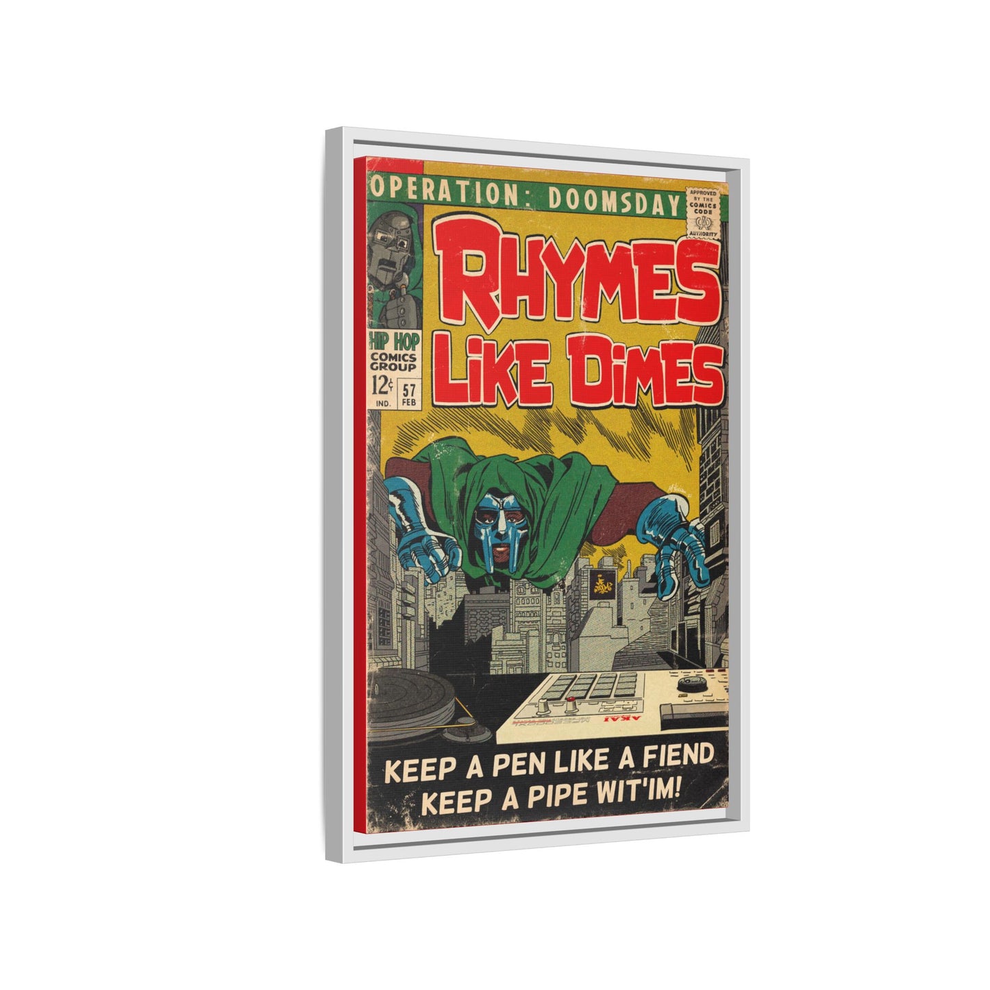 MF DOOM - Rhymes Like Dimes - Gallery Canvas Wraps, Vertical Frame
