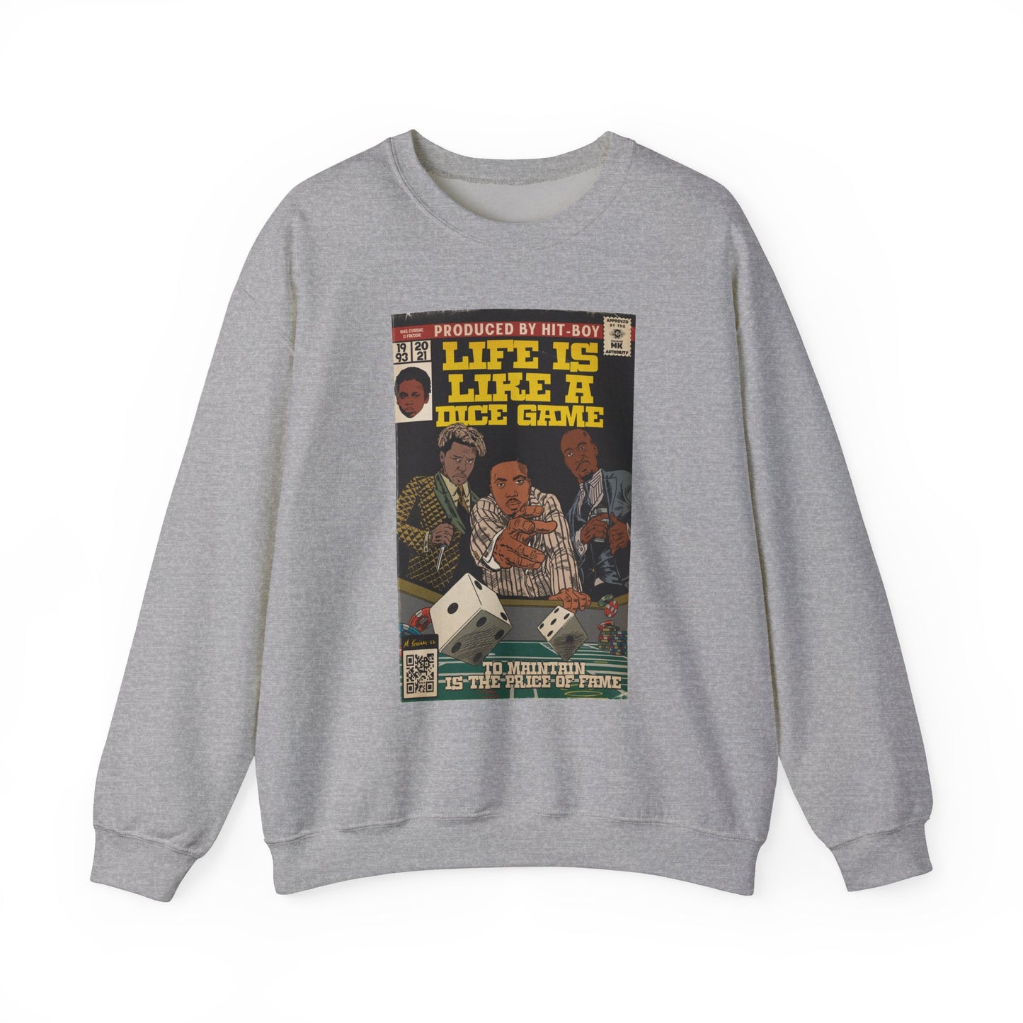 Nas, Cordae, & Freddie, Life Is Like A Dice Game - Unisex Heavy Blend™ Crewneck Sweatshirt