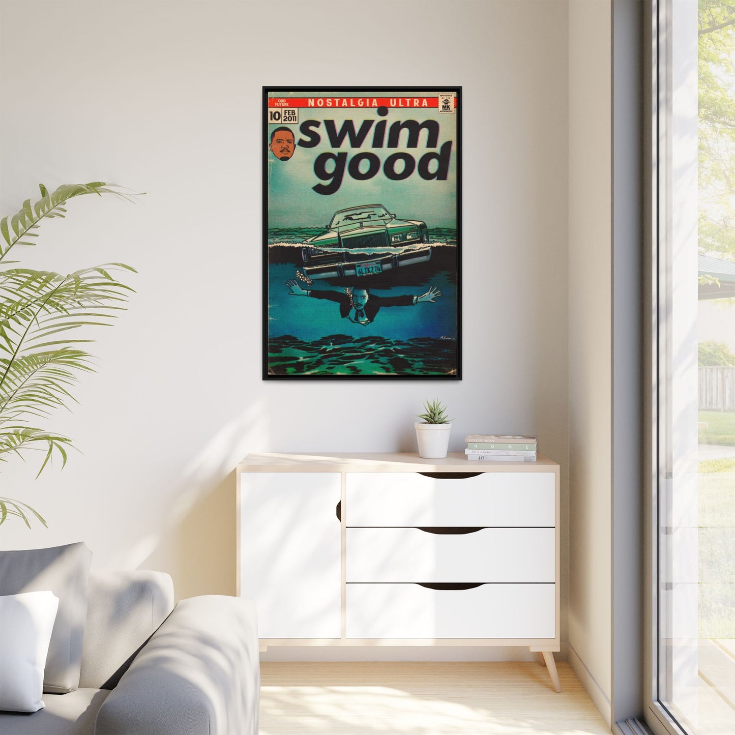 Swim Good - Matte Canvas, Framed (Multi-color)