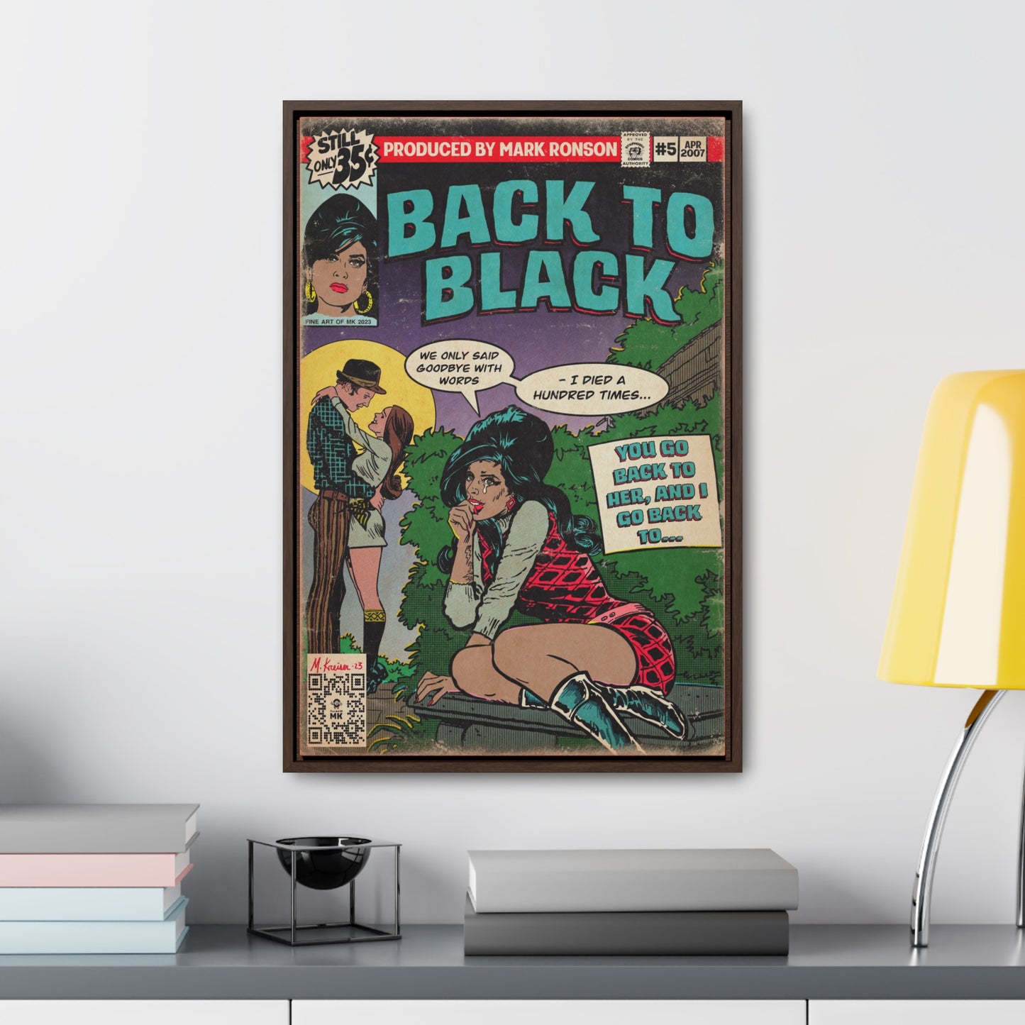 Amy Winehouse - Back to Black - Gallery Canvas Wraps, Vertical Frame