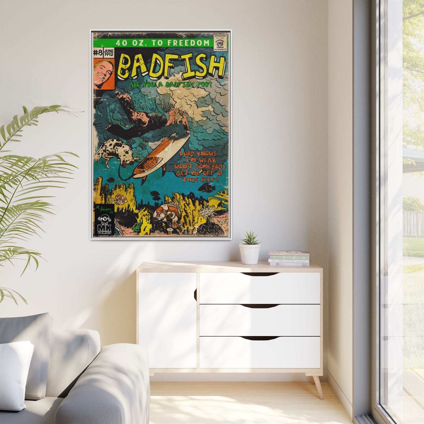Badfish - Matte Canvas, Framed (Multi-color)