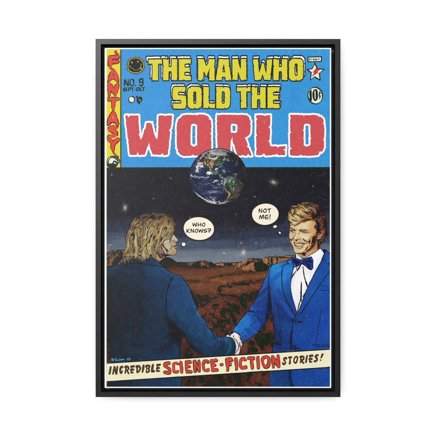 Bowie & Cobain - The Man Who Sold the World - Gallery Canvas Wraps, Vertical Frame