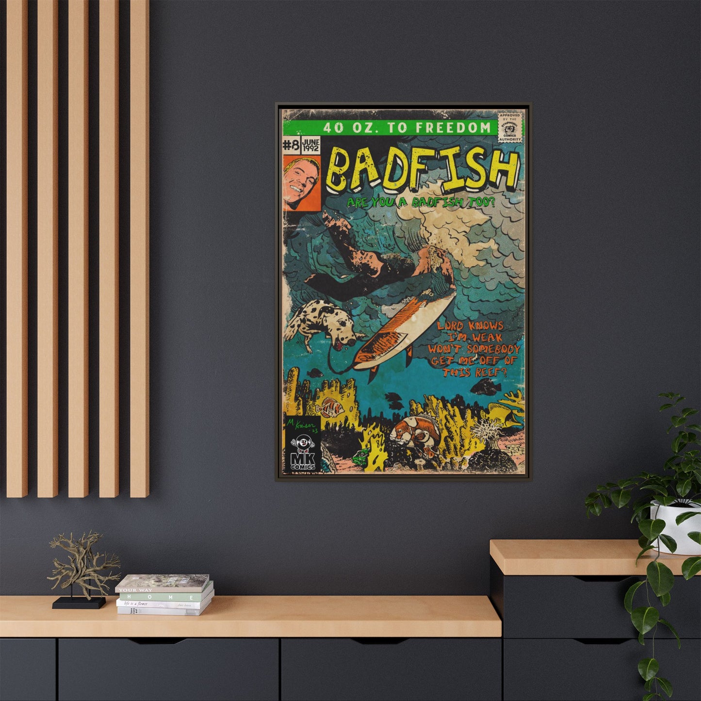 Badfish - Matte Canvas, Framed (Multi-color)