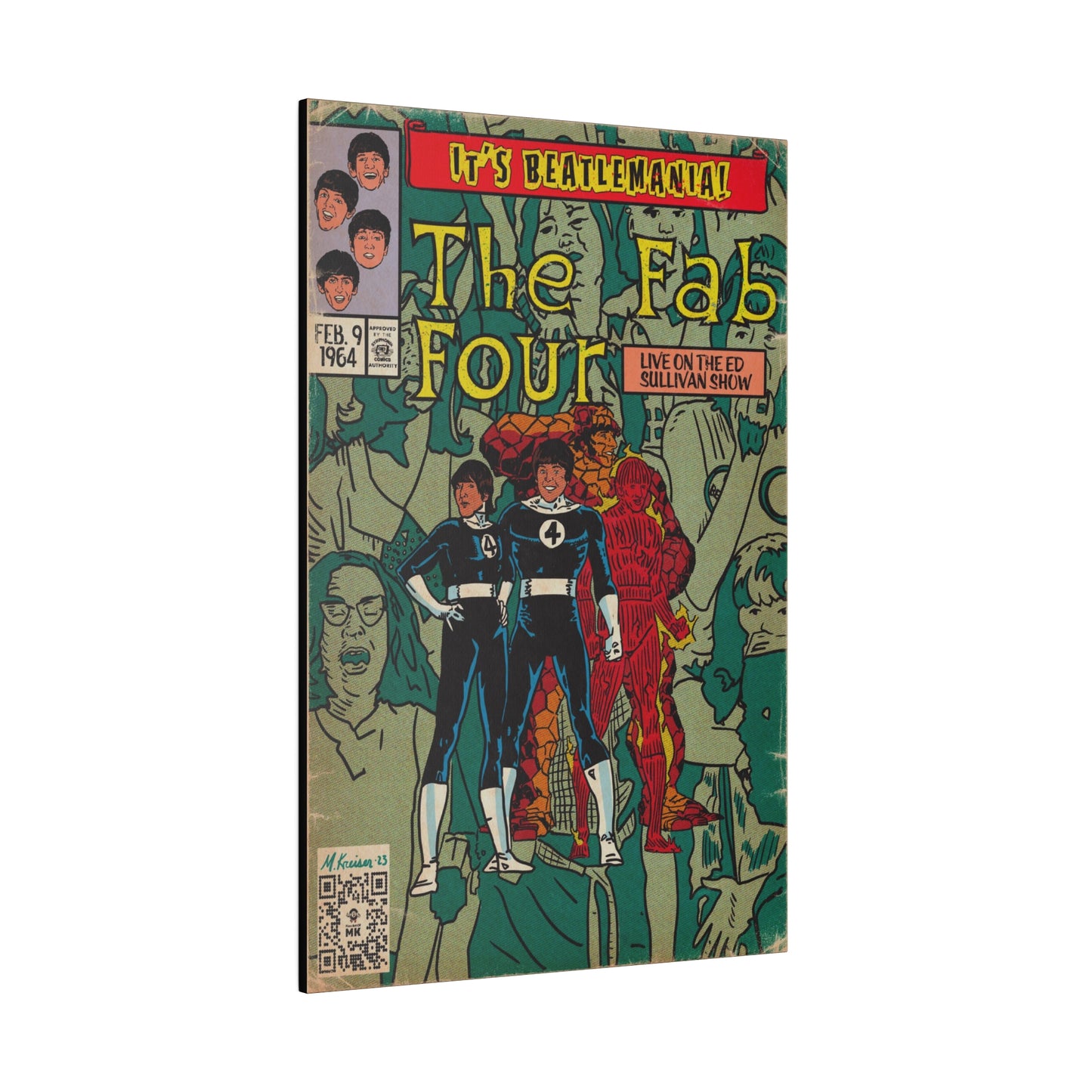 The Beatles - Beatlemania - Matte Canvas, Stretched, 0.75"