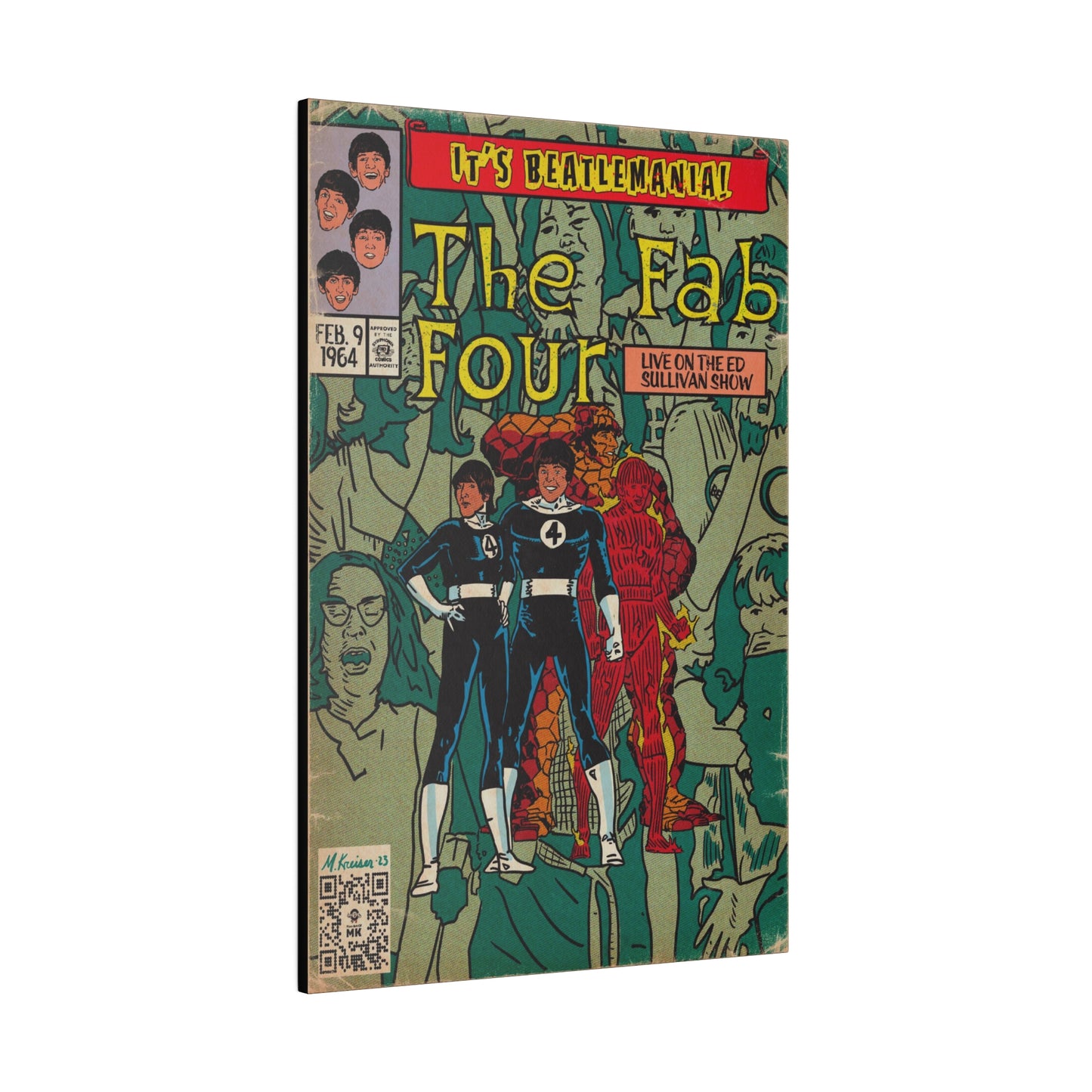 The Beatles - Beatlemania - Matte Canvas, Stretched, 0.75"