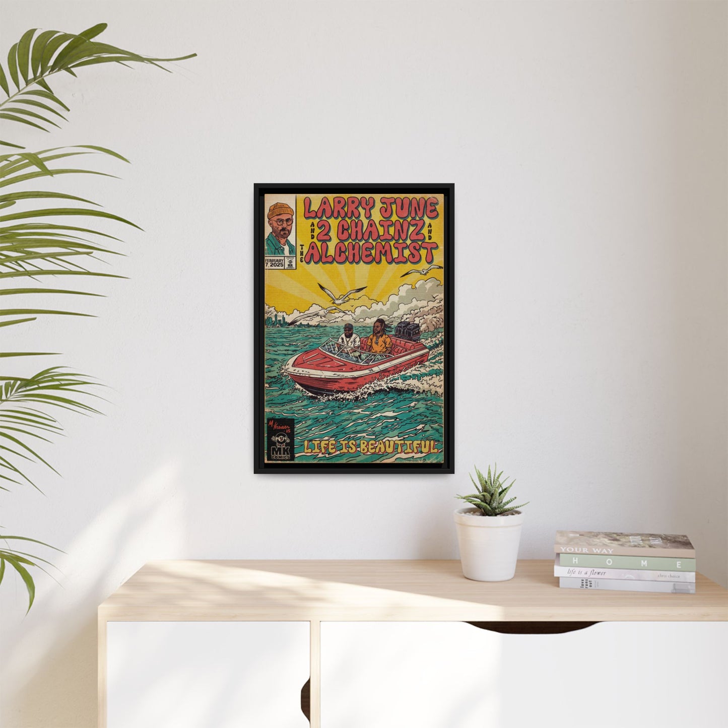 Life is Beautiful - Matte Canvas, Framed (Multi-color)