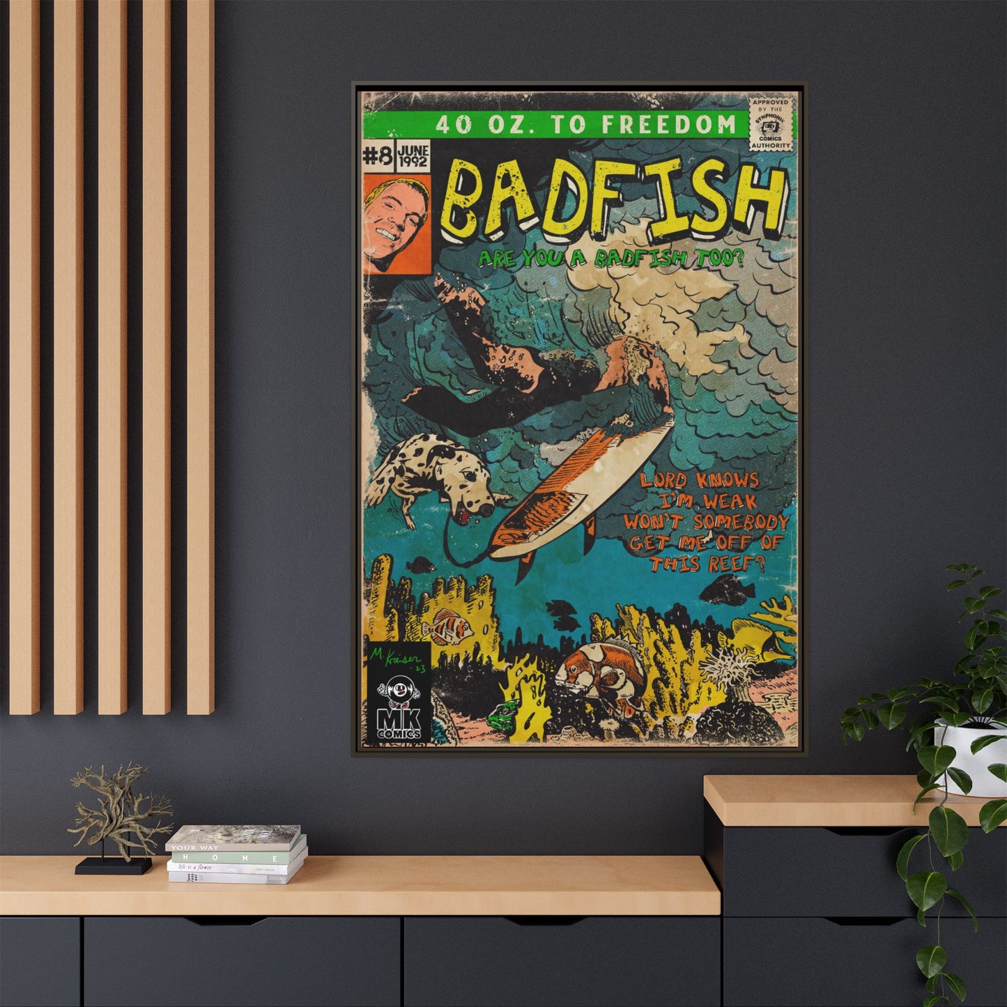 Badfish - Matte Canvas, Framed (Multi-color)