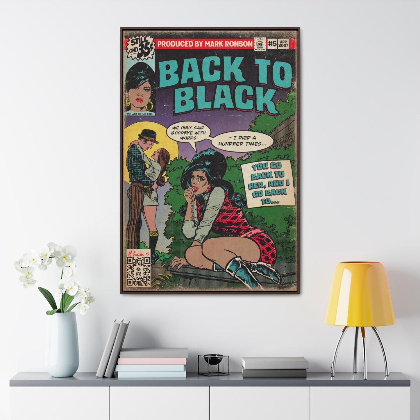 Amy Winehouse - Back to Black - Gallery Canvas Wraps, Vertical Frame