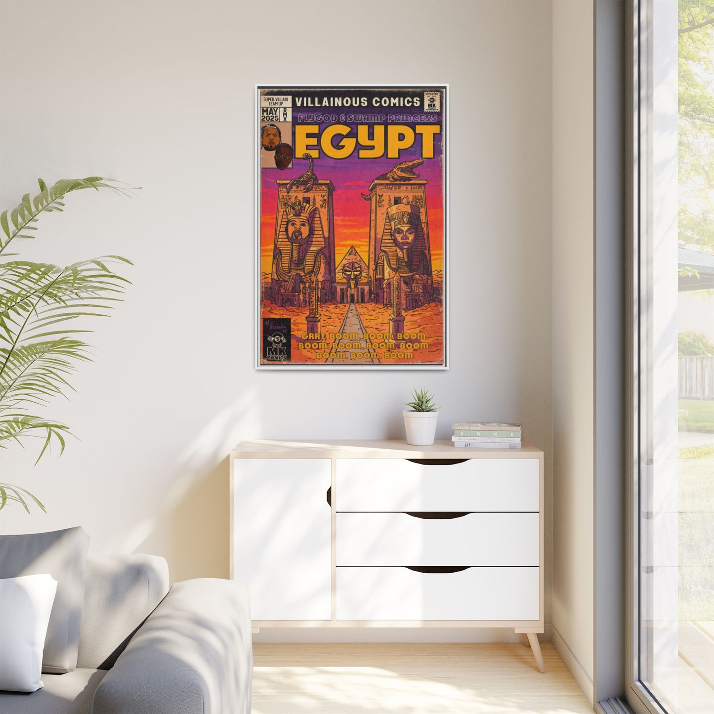 Egypt Remix - Matte Canvas, Framed (Multi-color)