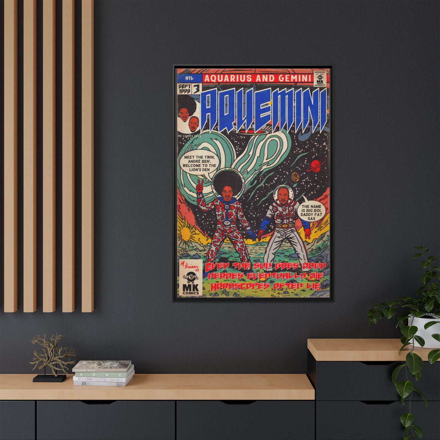 Aquemini - Comic Book Art - Matte Canvas, Framed (Multi-color)