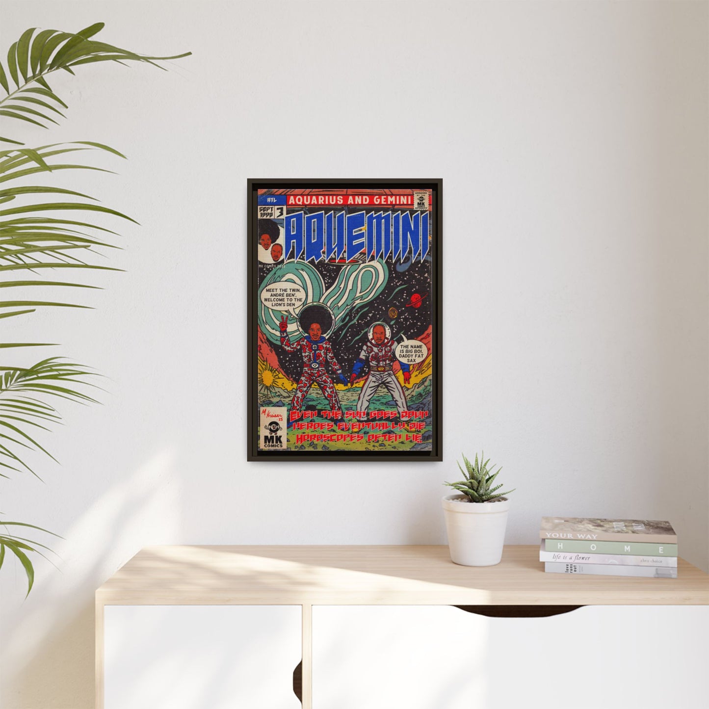 Aquemini - Comic Book Art - Matte Canvas, Framed (Multi-color)