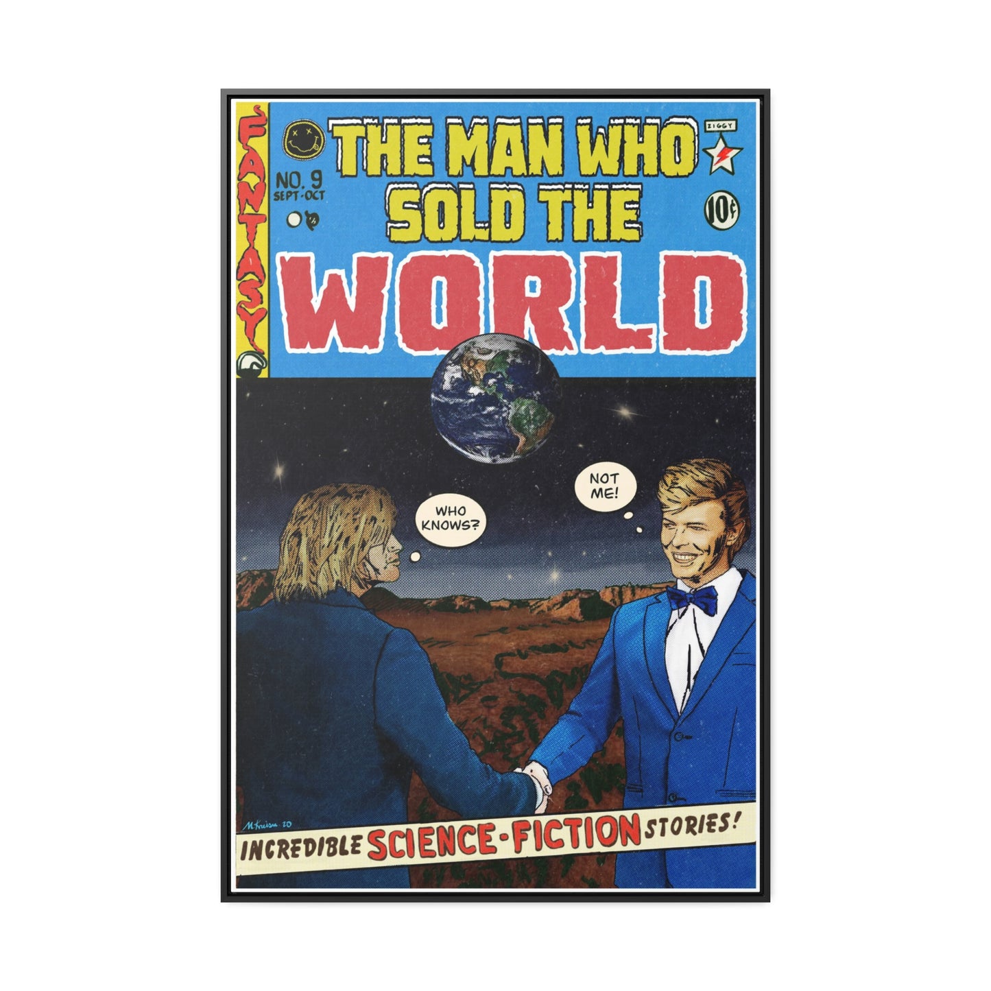 Bowie & Cobain - The Man Who Sold the World - Gallery Canvas Wraps, Vertical Frame
