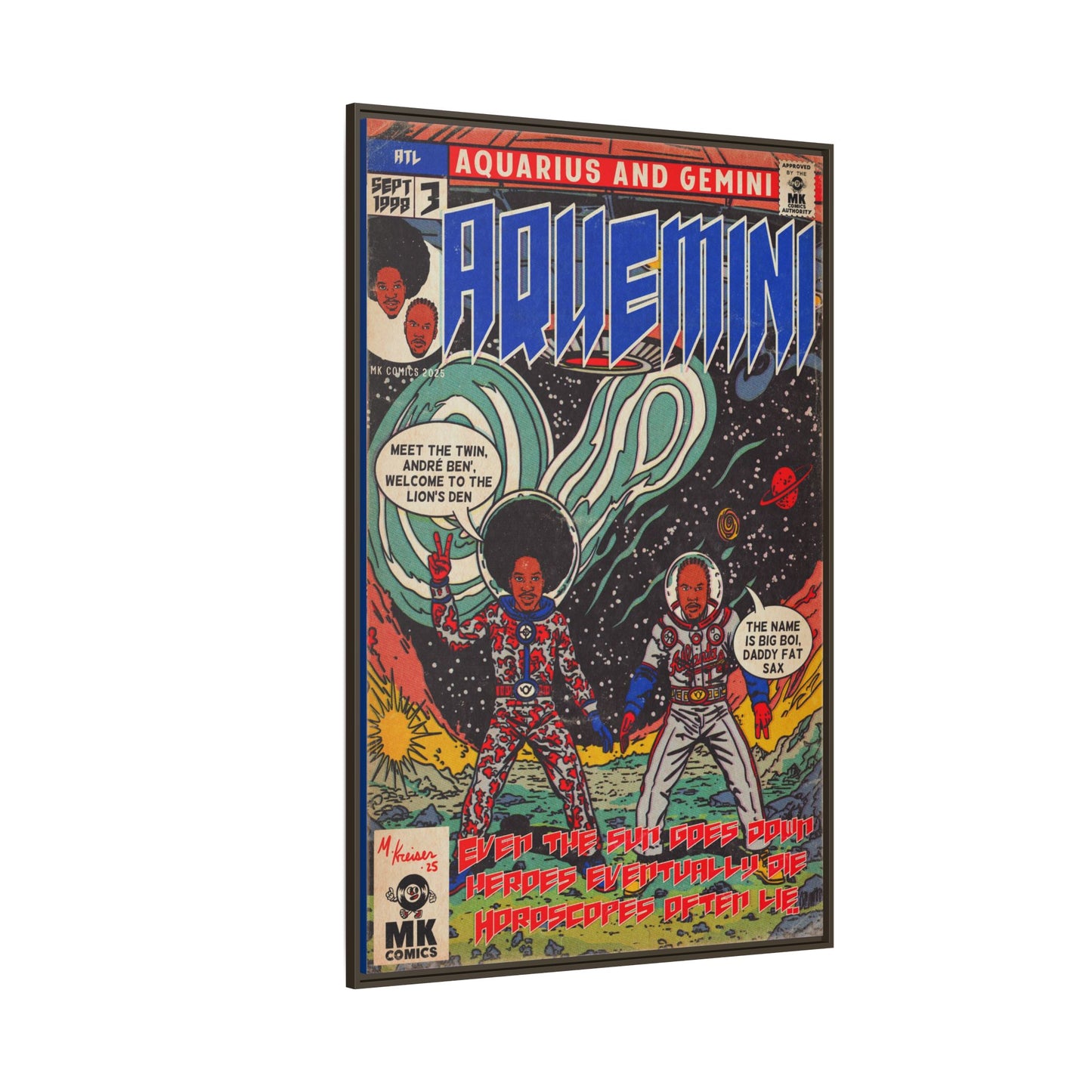 Aquemini - Comic Book Art - Matte Canvas, Framed (Multi-color)