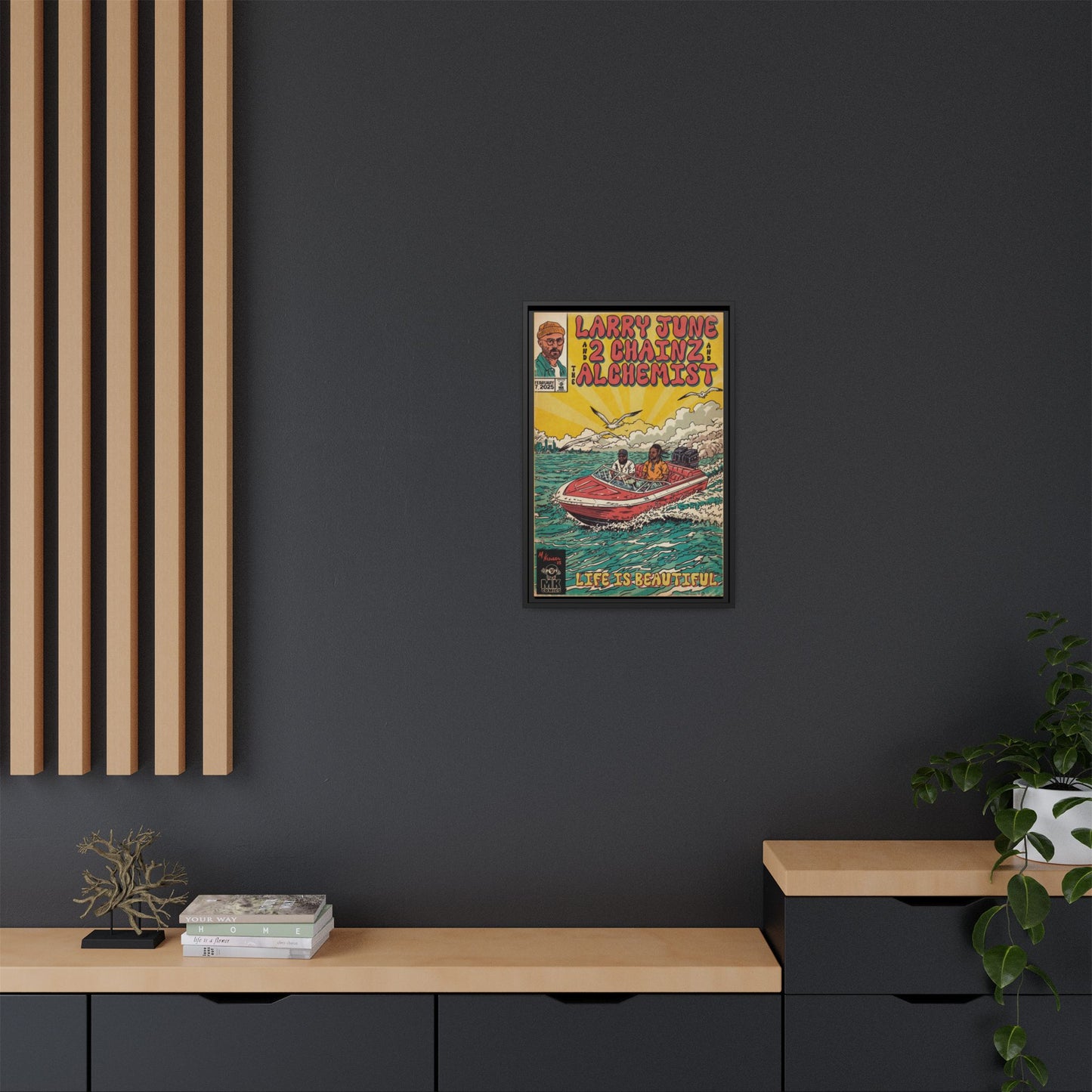 Life is Beautiful - Matte Canvas, Framed (Multi-color)