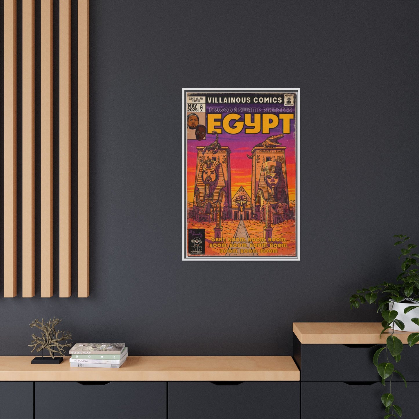 Egypt Remix - Matte Canvas, Framed (Multi-color)