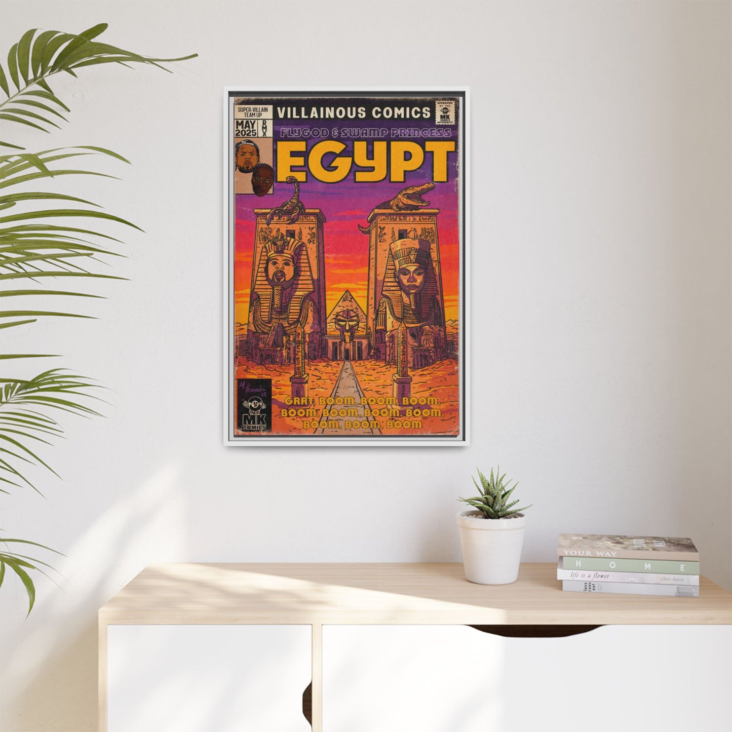 Egypt Remix - Matte Canvas, Framed (Multi-color)