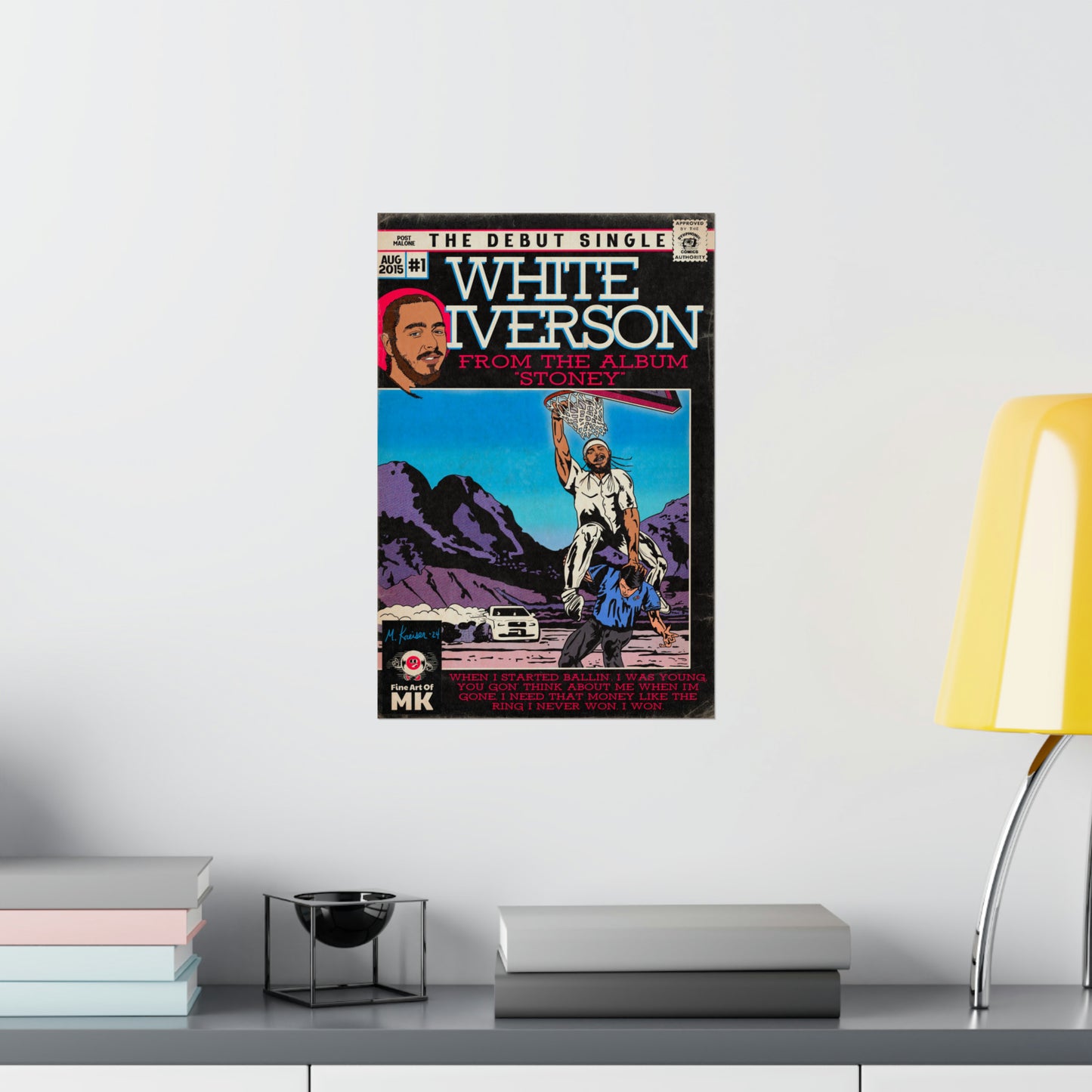 Post Malone - White Iverson - Matte Vertical Posters