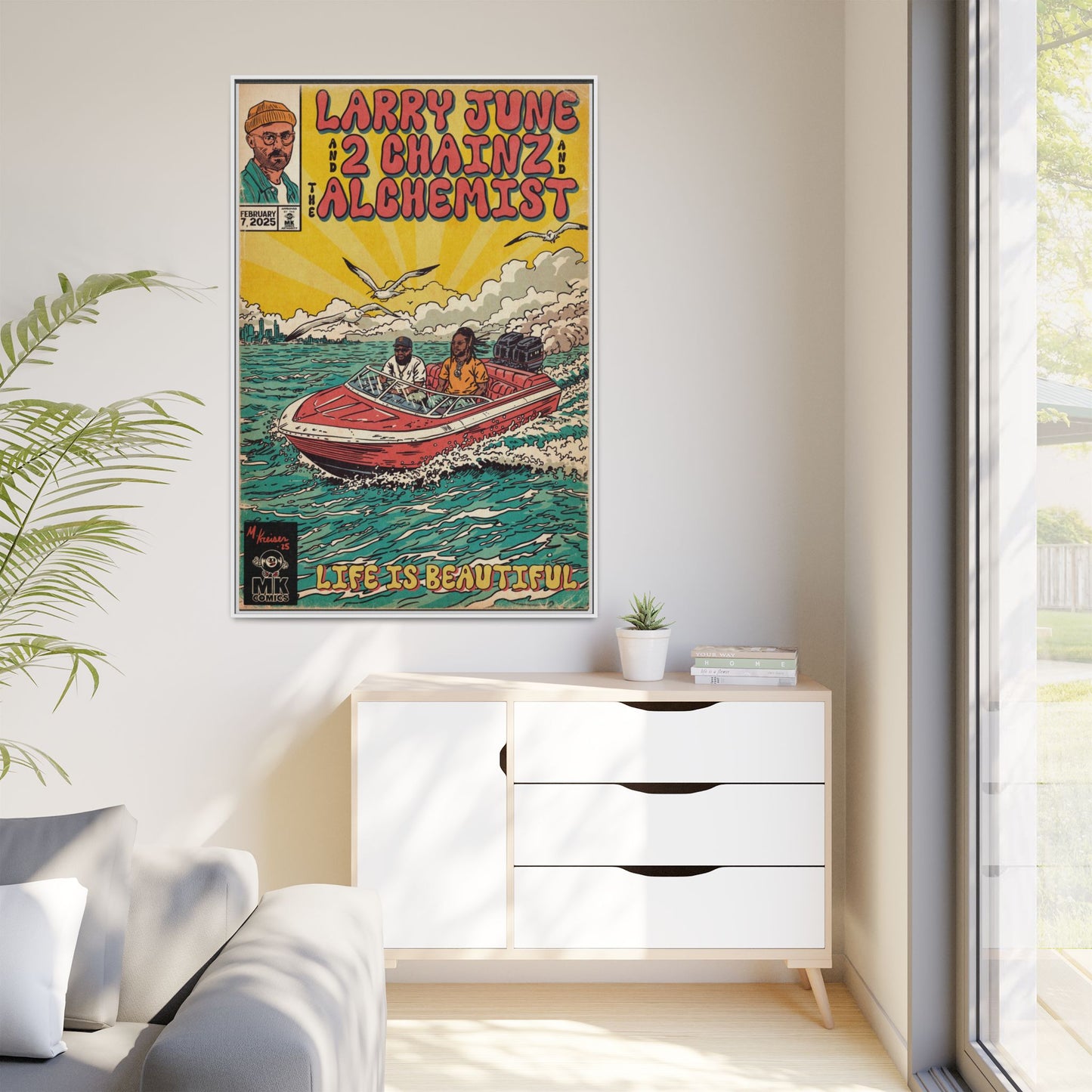 Life is Beautiful - Matte Canvas, Framed (Multi-color)