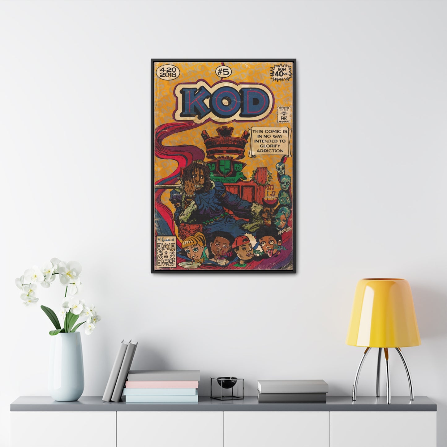 J.Cole - KOD - Gallery Canvas Wraps, Vertical Frame