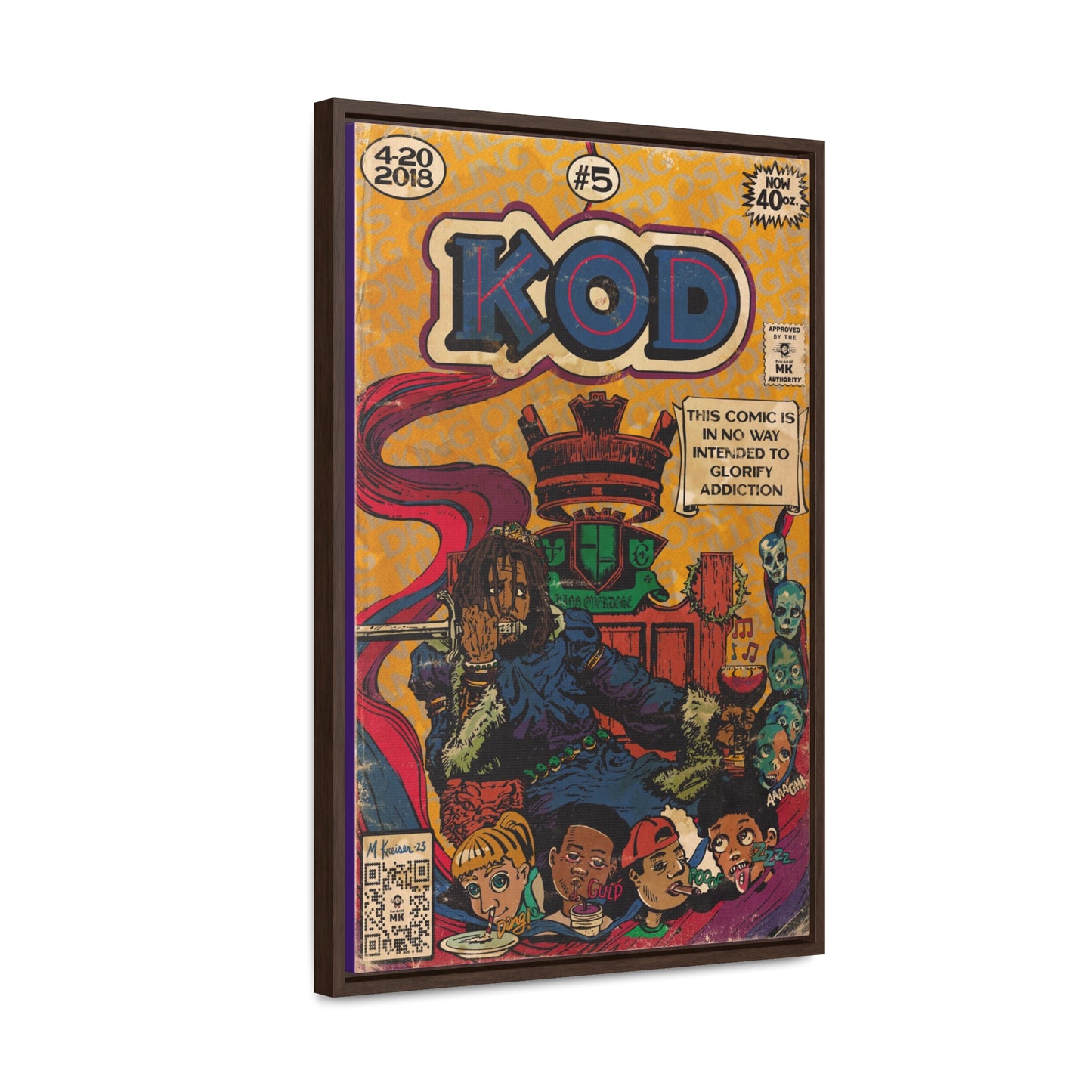 J.Cole - KOD - Gallery Canvas Wraps, Vertical Frame