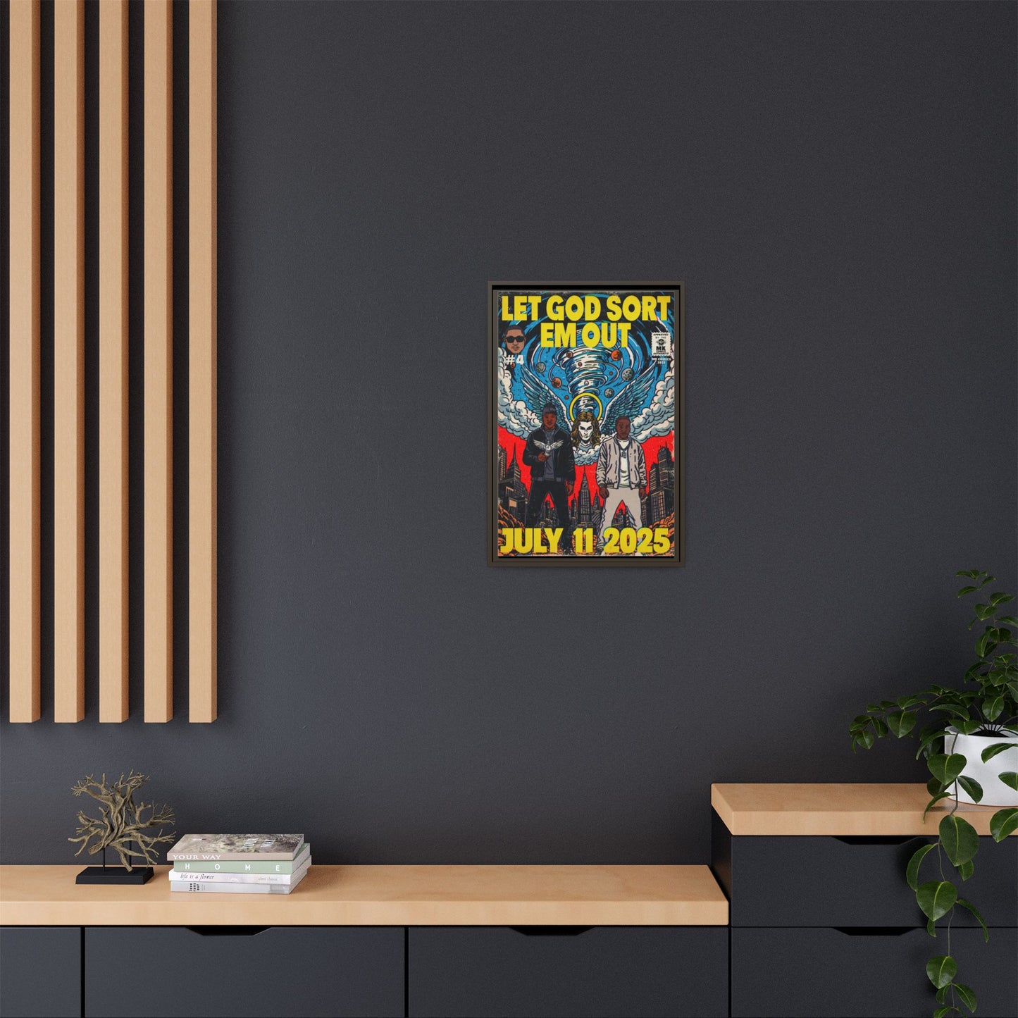 Let God Sort Em Out - Matte Canvas, Framed (Multi-color)