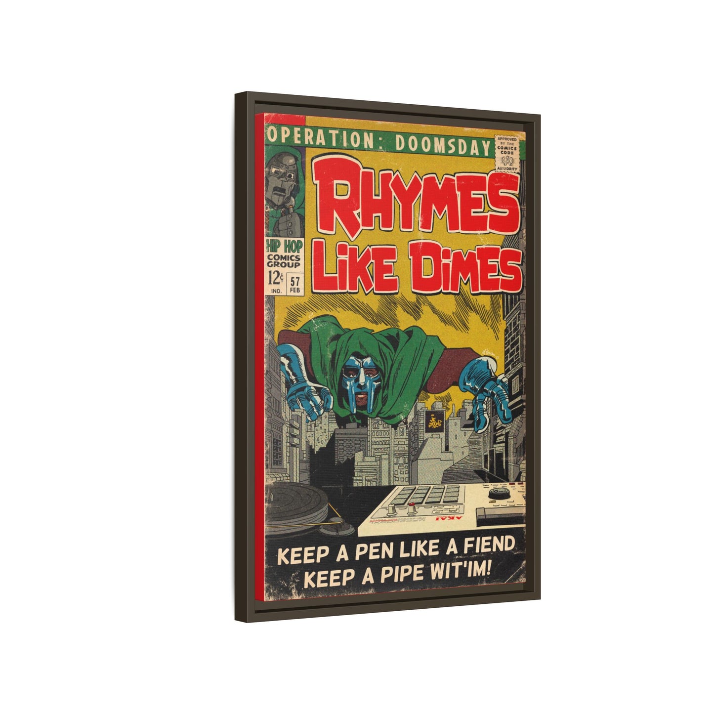 MF DOOM - Rhymes Like Dimes - Gallery Canvas Wraps, Vertical Frame
