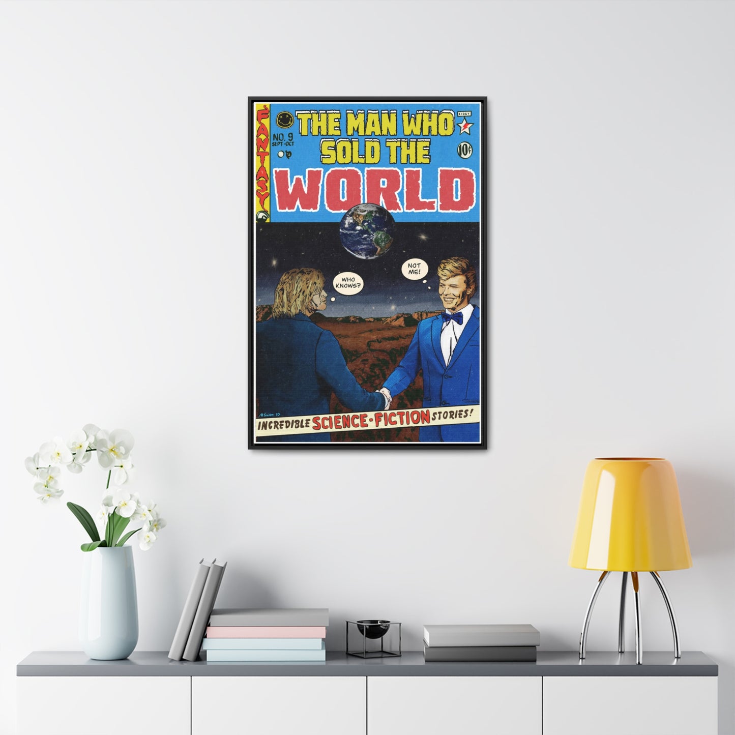 Bowie & Cobain - The Man Who Sold the World - Gallery Canvas Wraps, Vertical Frame