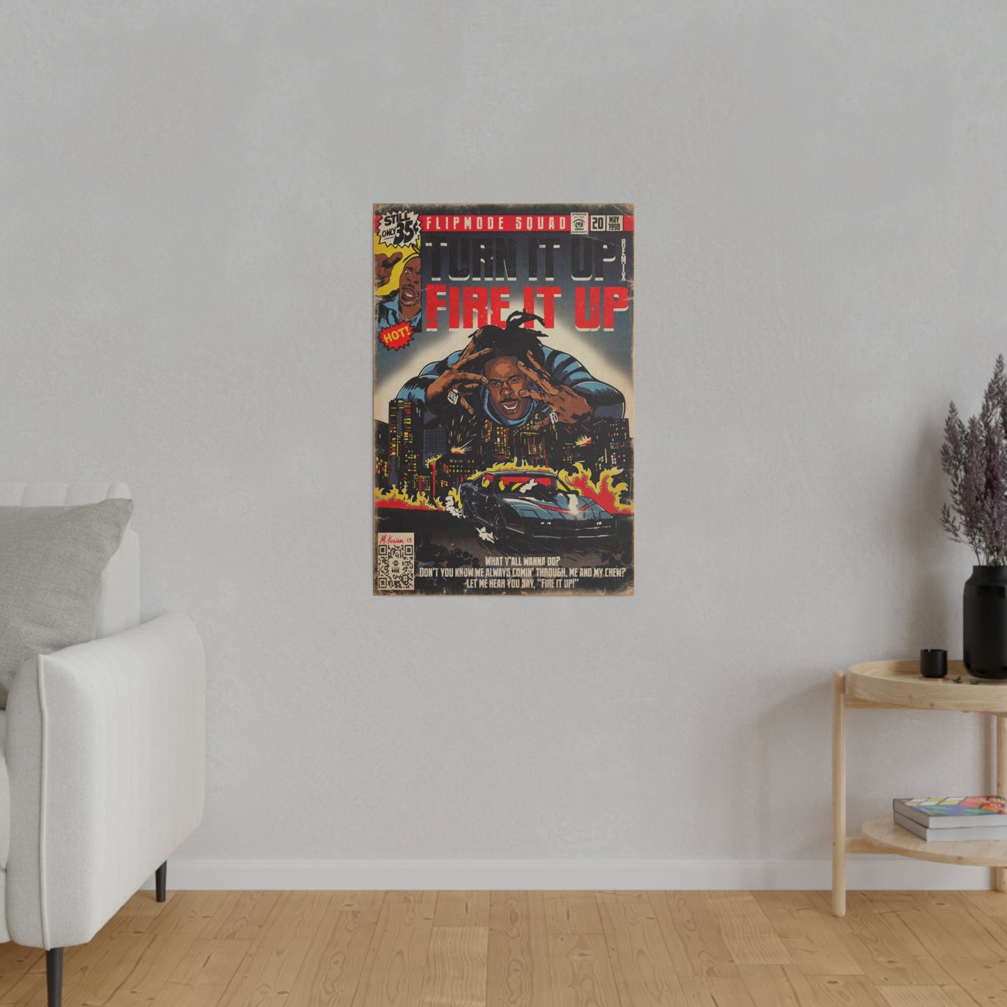 Busta Rhymes - Turn It Up/Fire It Up - Matte Canvas, Stretched, 0.75"