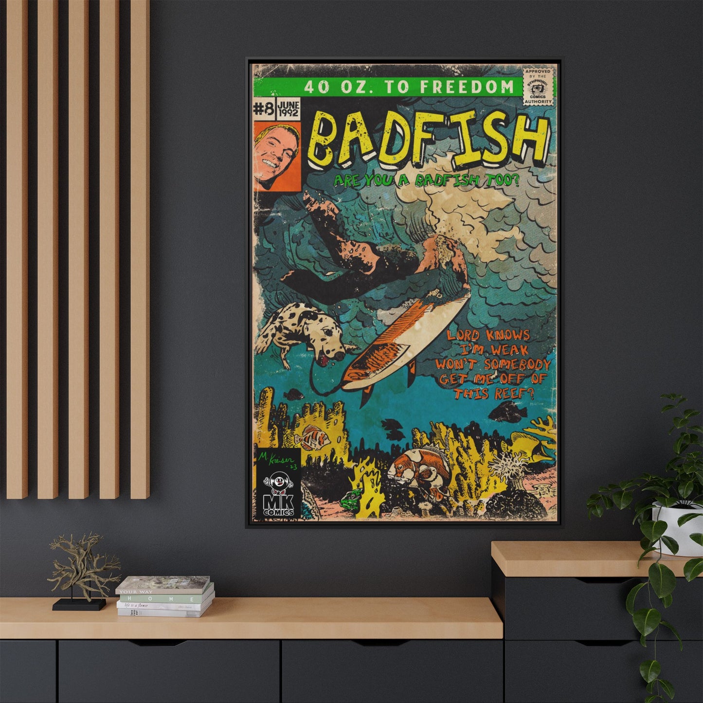 Badfish - Matte Canvas, Framed (Multi-color)