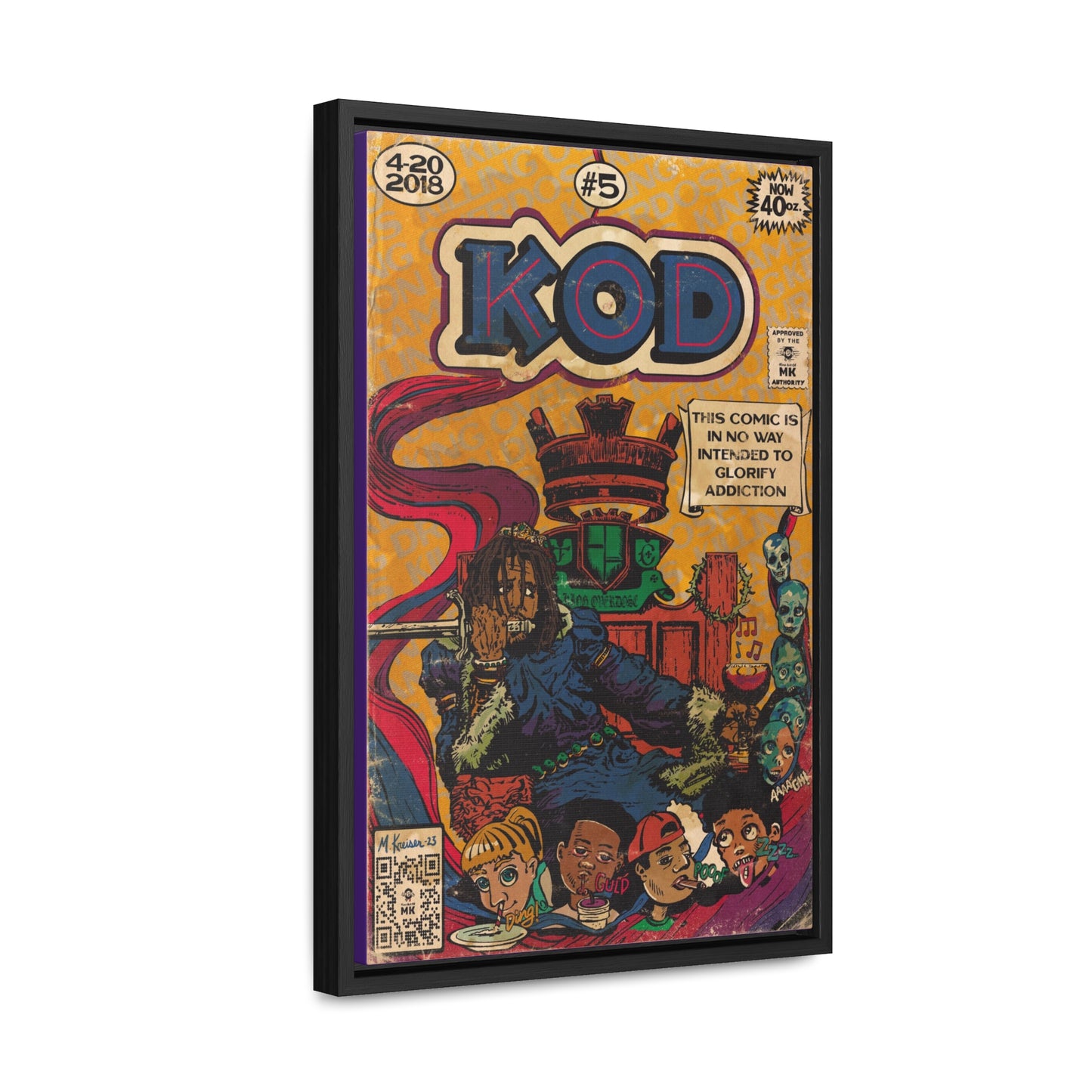 J.Cole - KOD - Gallery Canvas Wraps, Vertical Frame