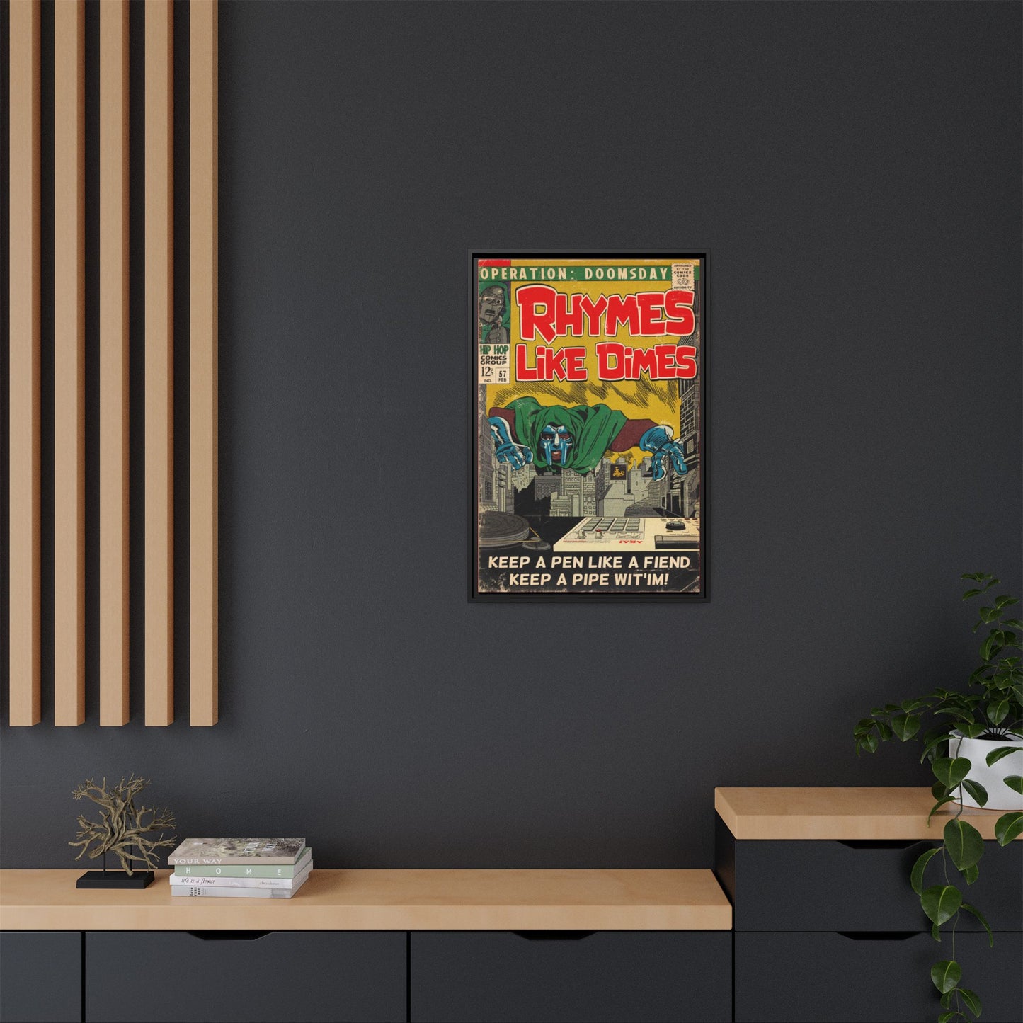 MF DOOM - Rhymes Like Dimes - Gallery Canvas Wraps, Vertical Frame
