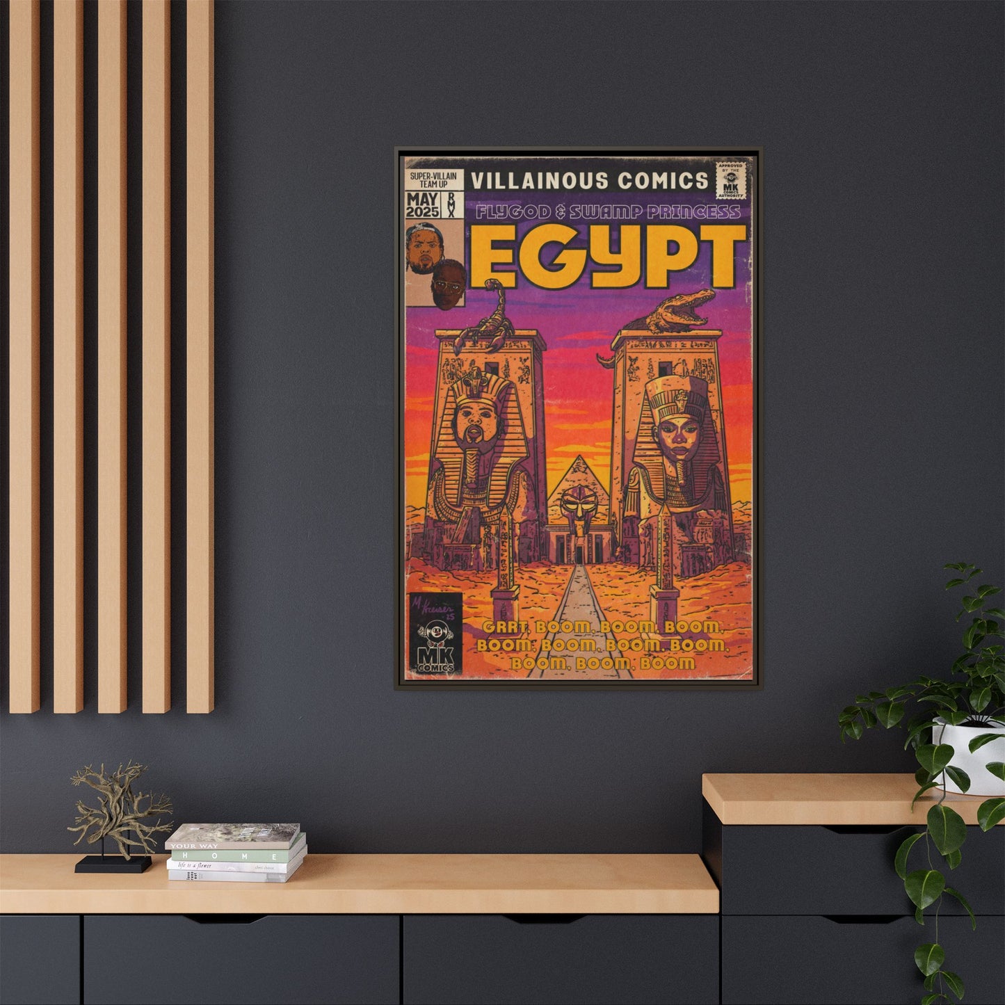 Egypt Remix - Matte Canvas, Framed (Multi-color)