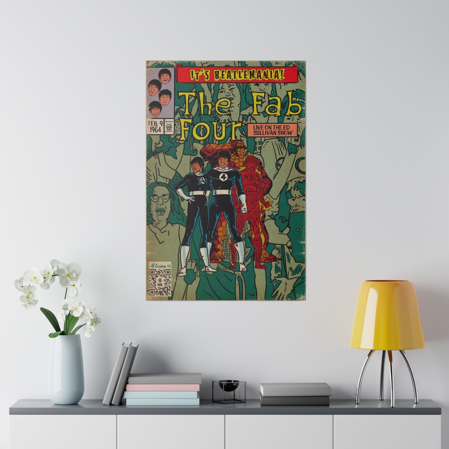 The Beatles - Beatlemania - Matte Canvas, Stretched, 0.75"