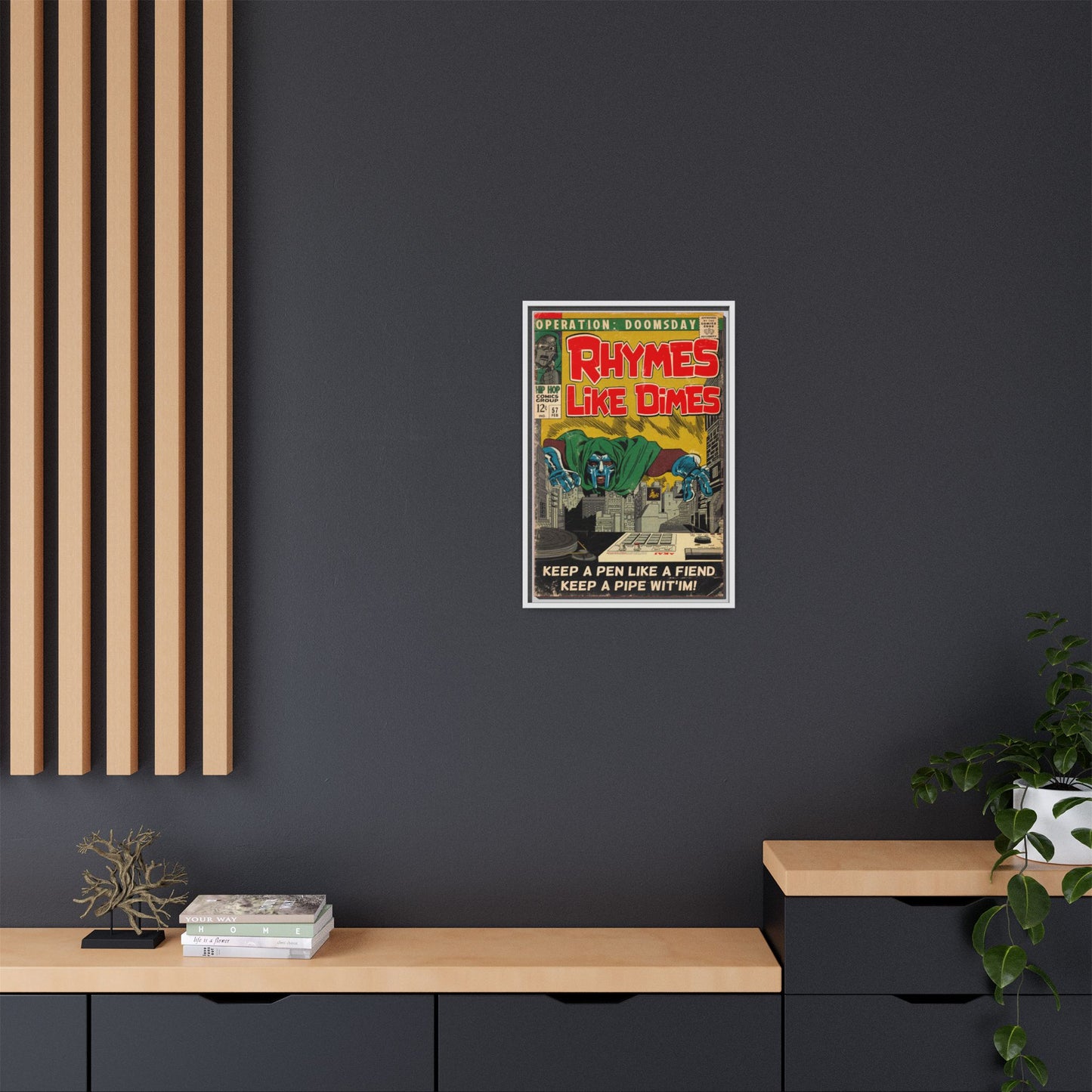 MF DOOM - Rhymes Like Dimes - Gallery Canvas Wraps, Vertical Frame