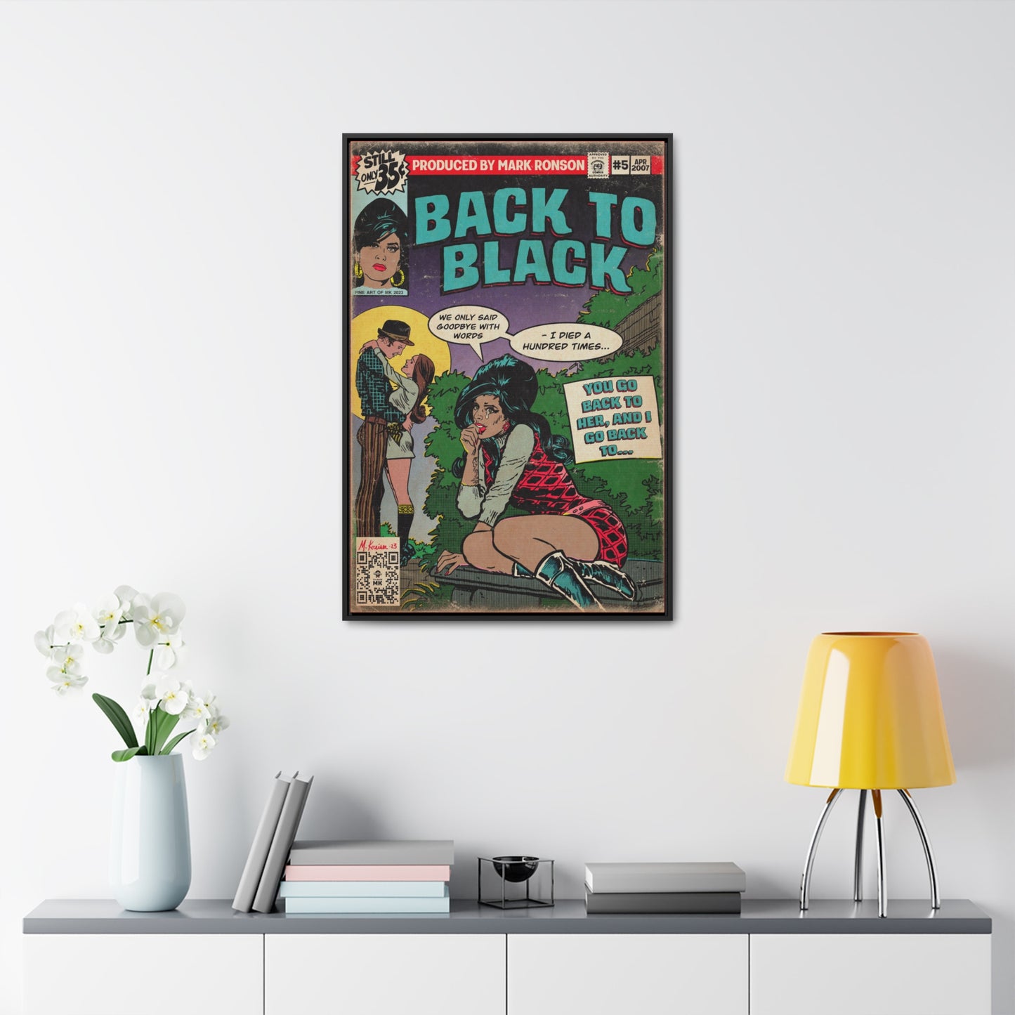 Amy Winehouse - Back to Black - Gallery Canvas Wraps, Vertical Frame