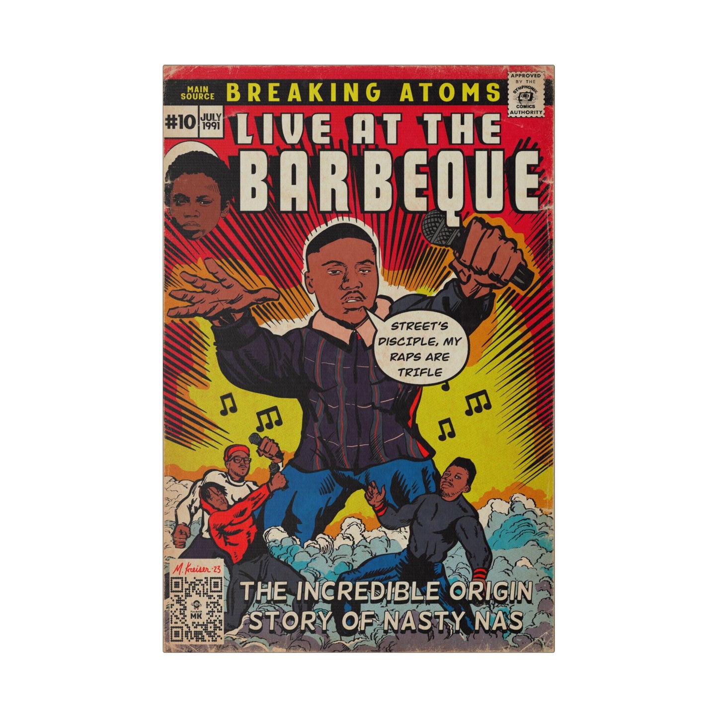 Main Source & Nas - Live at the Barbeque - Matte Canvas, Stretched, 0.75"