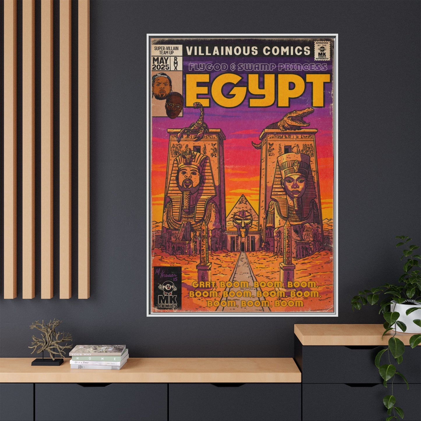 Egypt Remix - Matte Canvas, Framed (Multi-color)