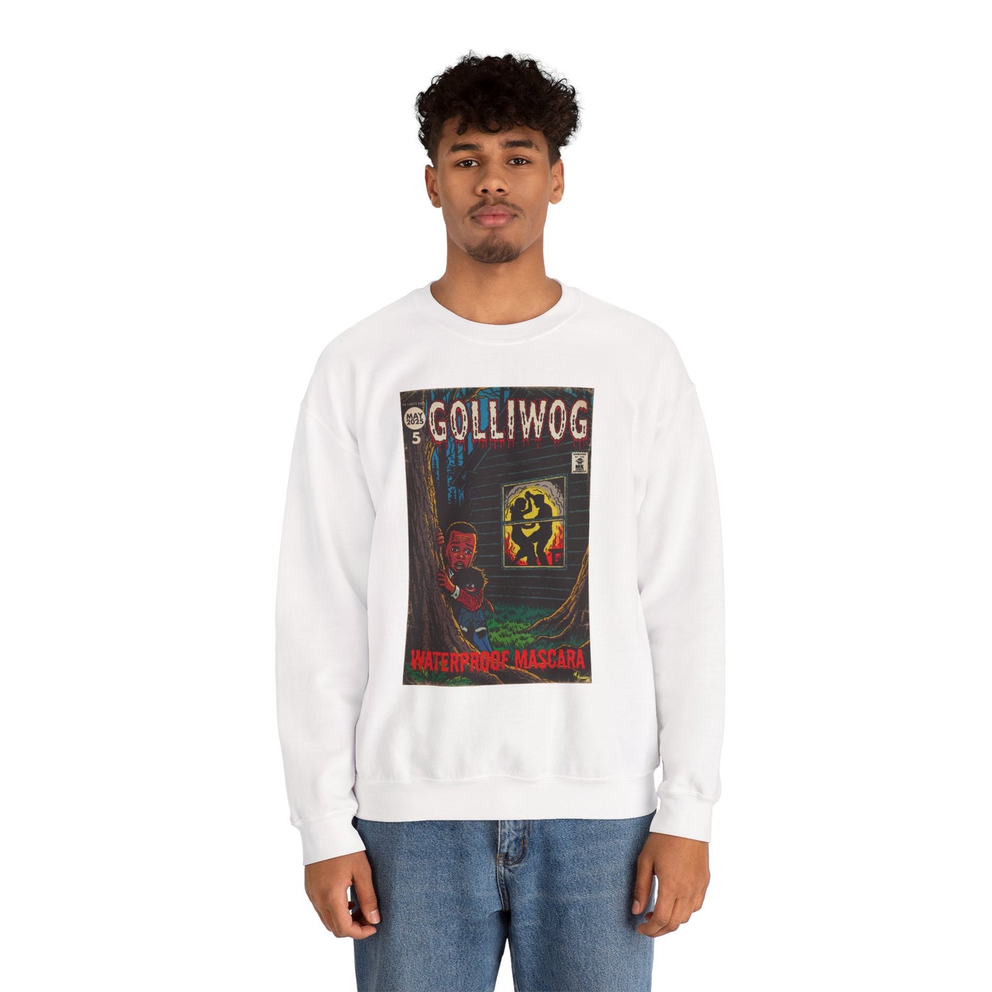 Waterproof Mascara - Golliwog - Unisex Heavy Blend™ Crewneck Sweatshirt