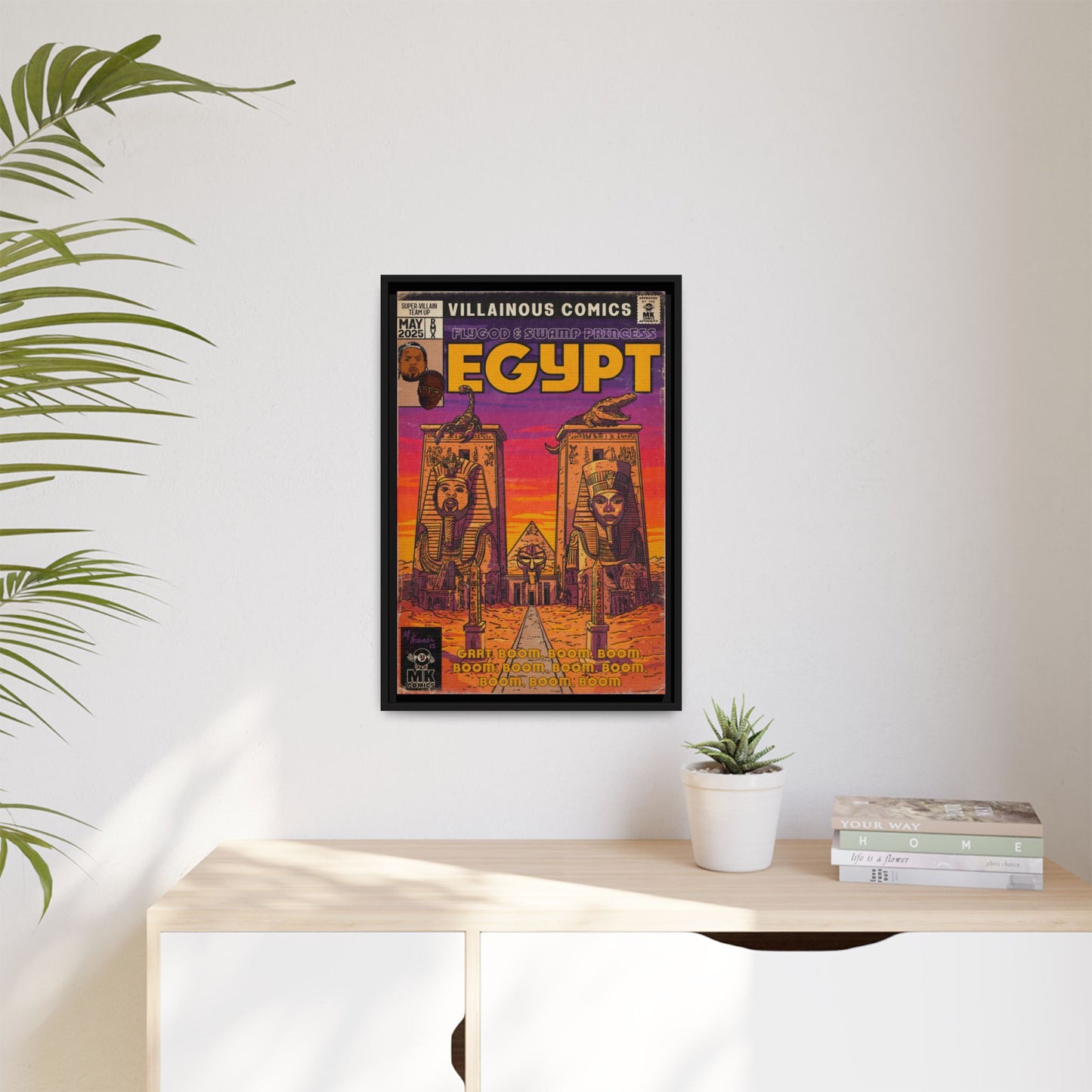 Egypt Remix - Matte Canvas, Framed (Multi-color)