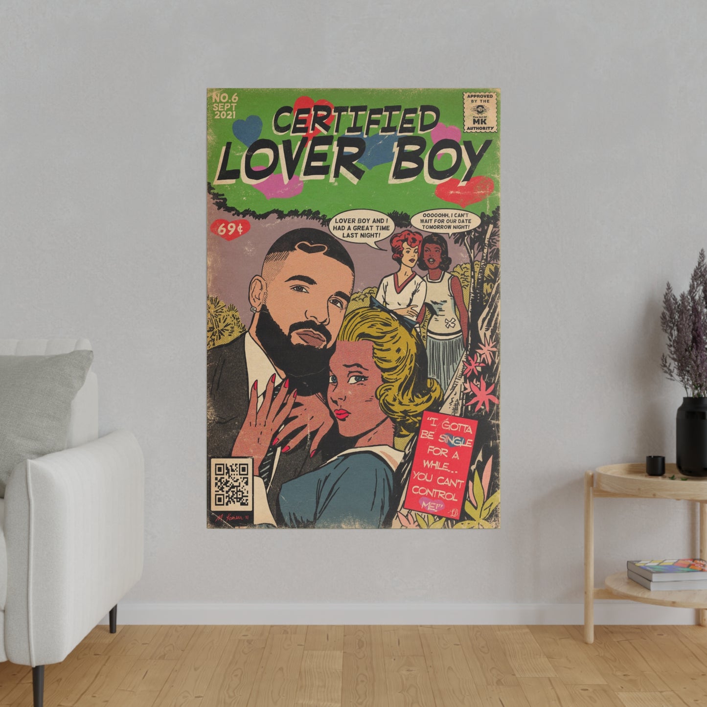 Drake - Certified Lover Boy - Matte Canvas, Stretched, 0.75"