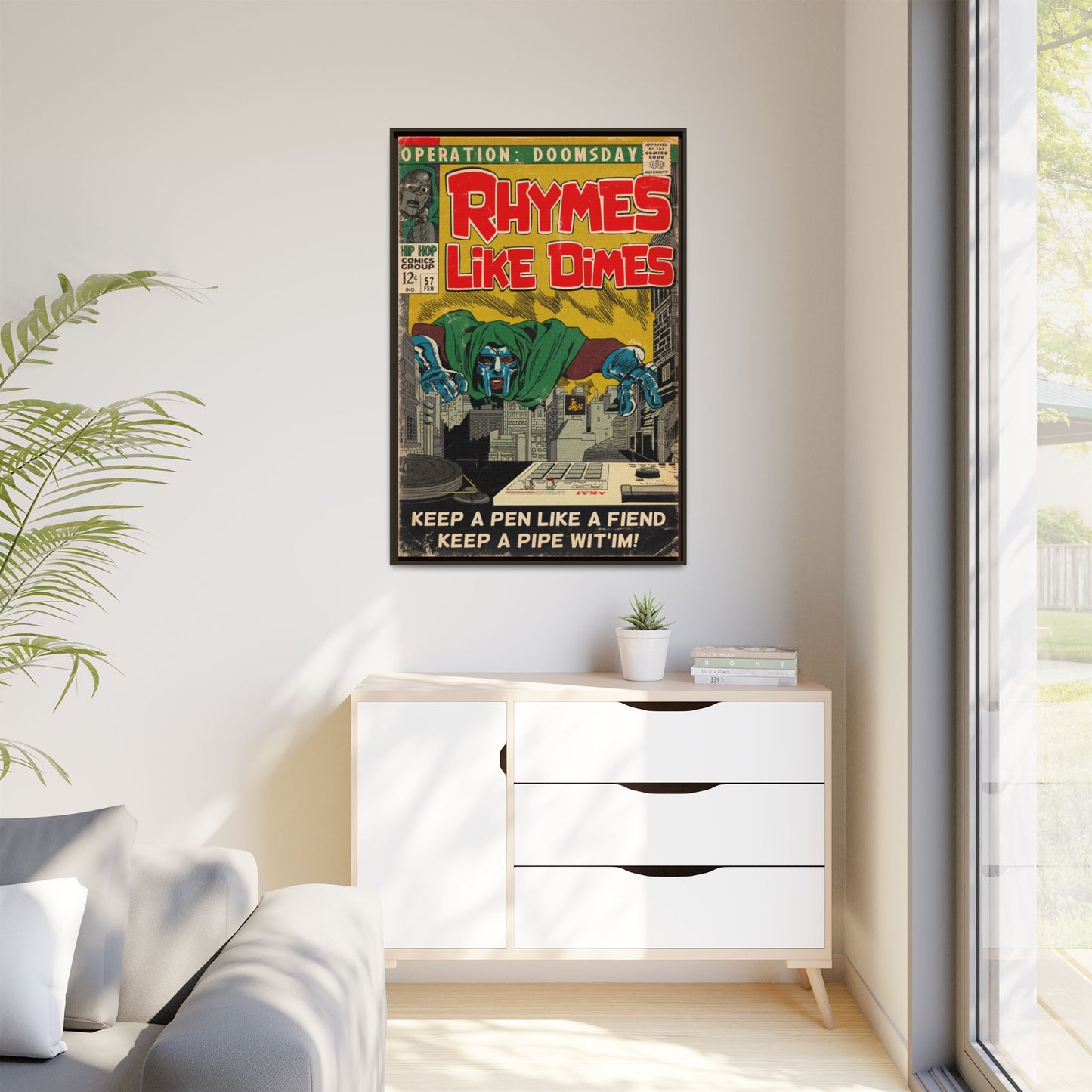 MF DOOM - Rhymes Like Dimes - Gallery Canvas Wraps, Vertical Frame