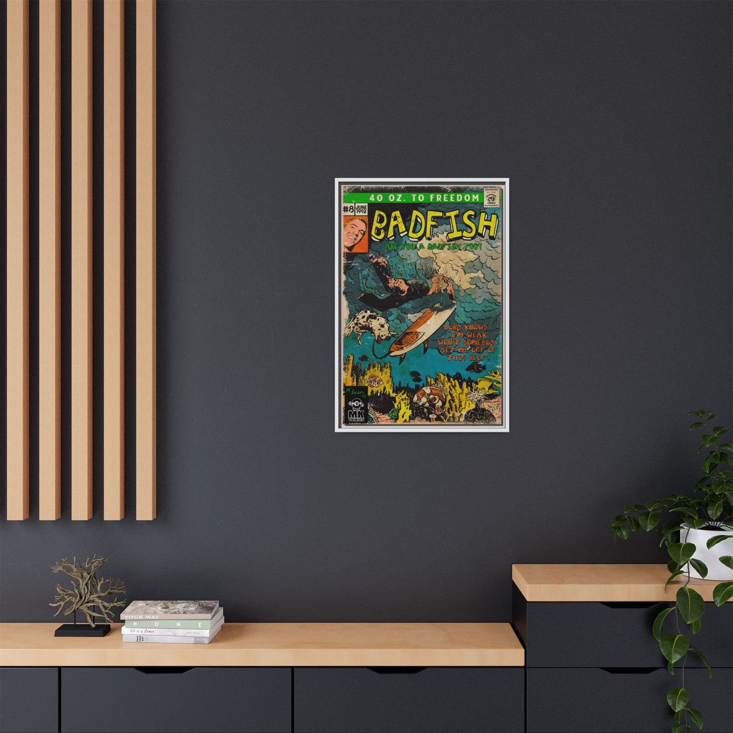 Badfish - Matte Canvas, Framed (Multi-color)