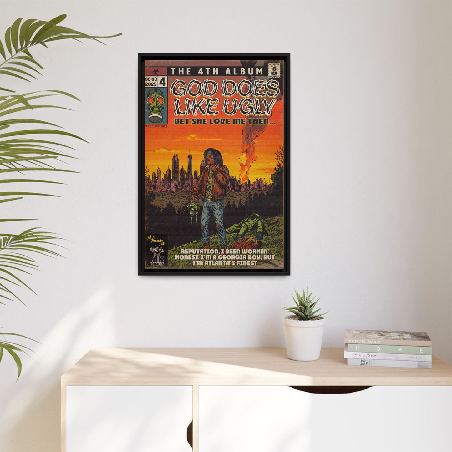God Does Like Ugly - Matte Canvas, Framed (Multi-color)